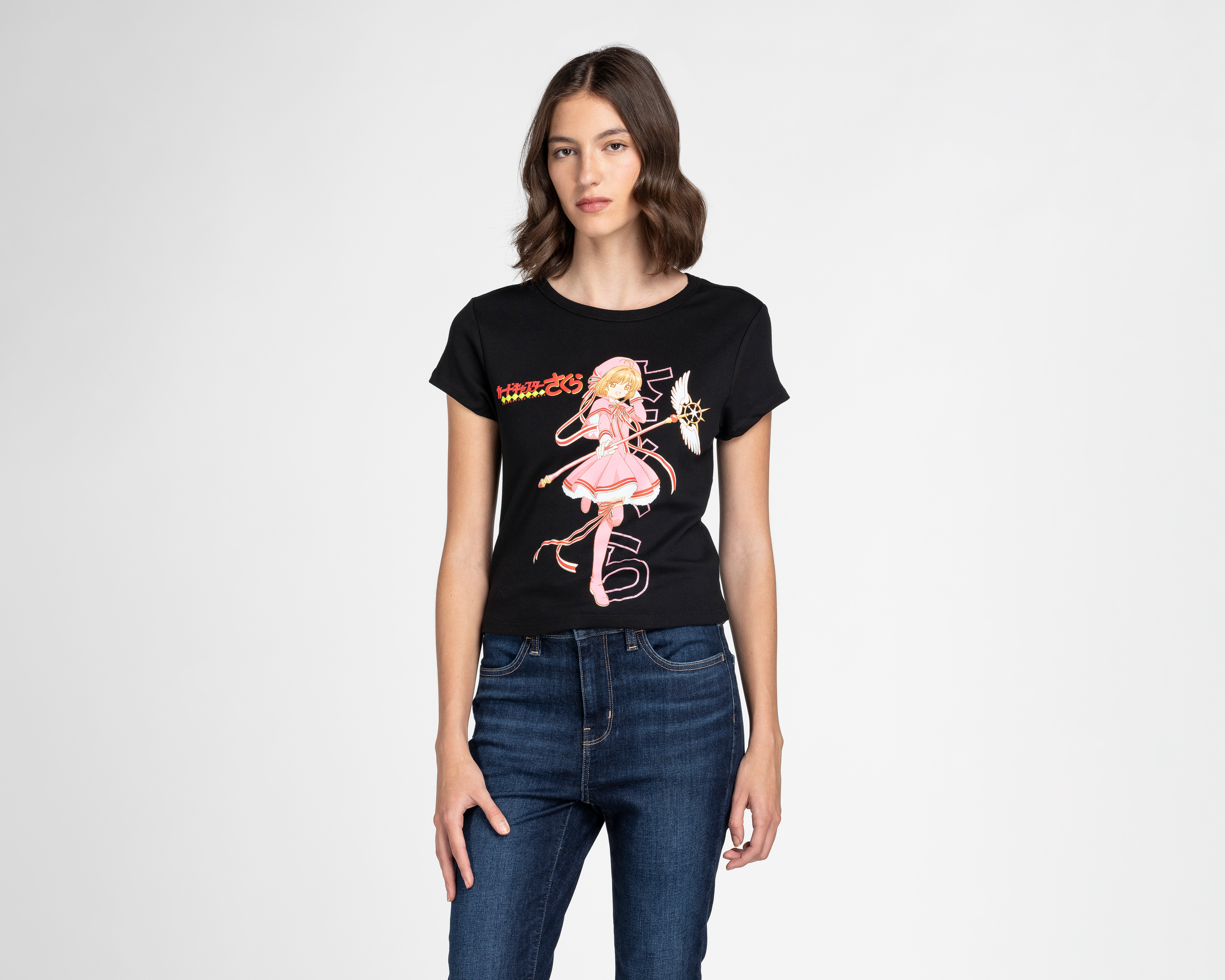 Playera Sakura Negra Juvenil
