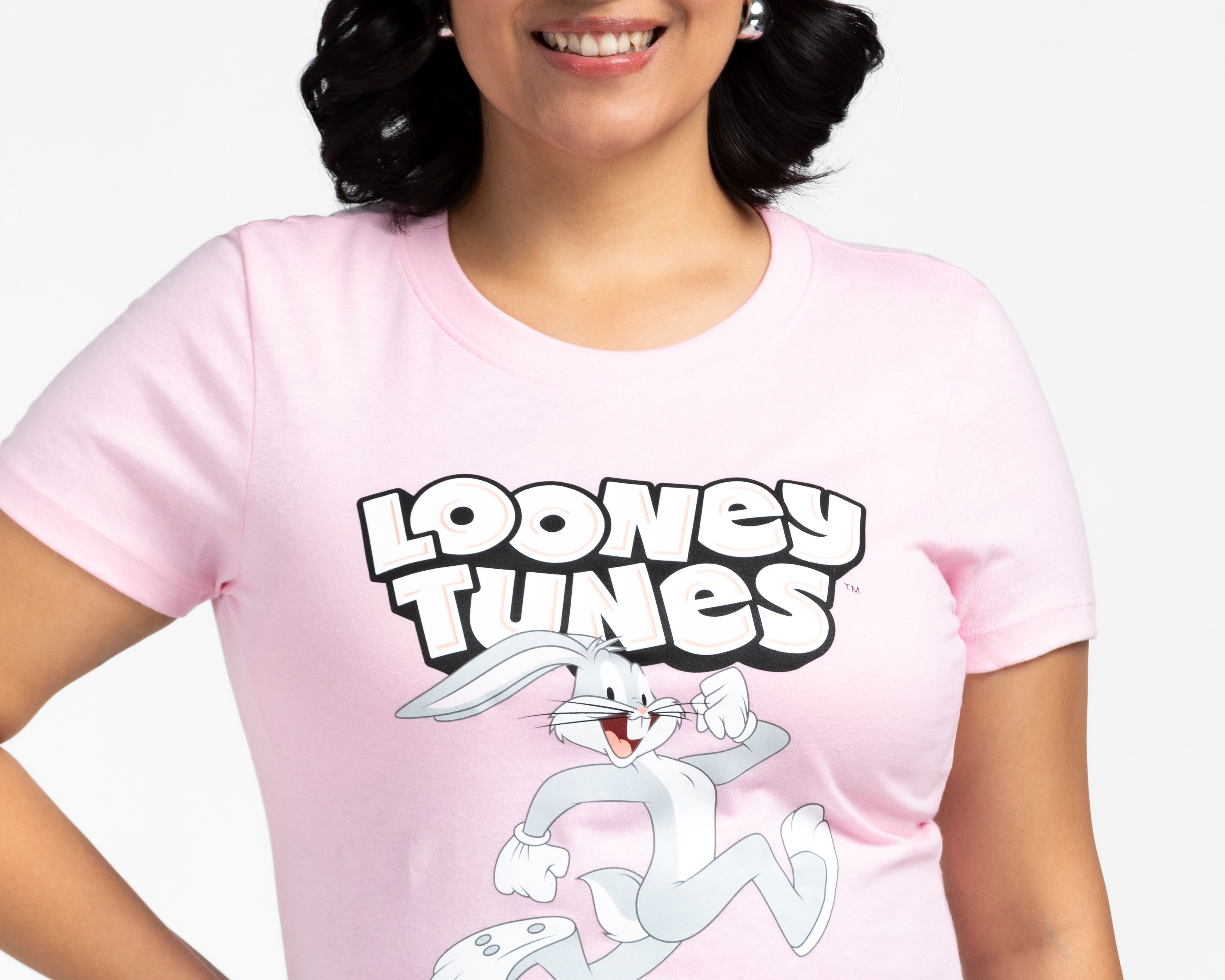 Foto 4 pulgar | Foto 3 | Playera Rosa Looney Tunes para Mujer