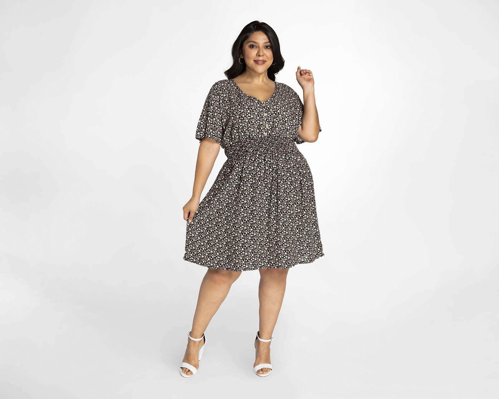 Vestido Lady Sun Casual Escote V Estampado Floral