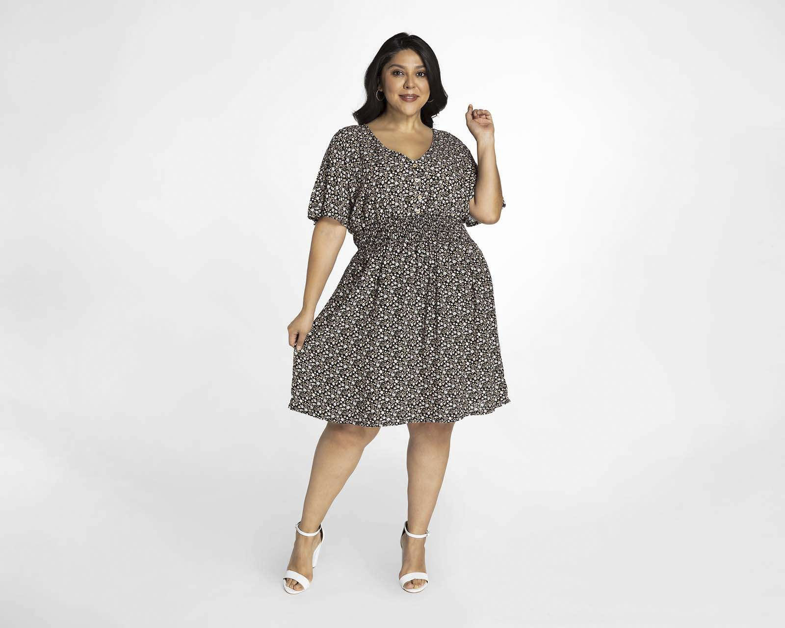 Vestido Lady Sun Casual Escote V Estampado Floral