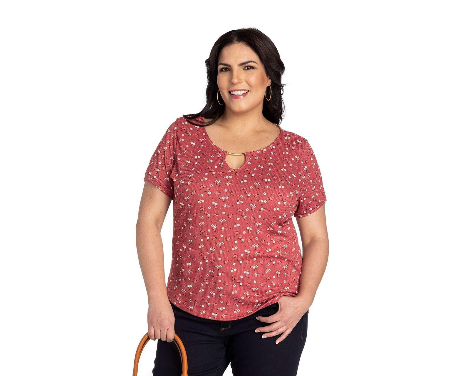 Foto 2 pulgar | Foto 1 | Playera Lady Sun Manga Corta con Estampado Floral