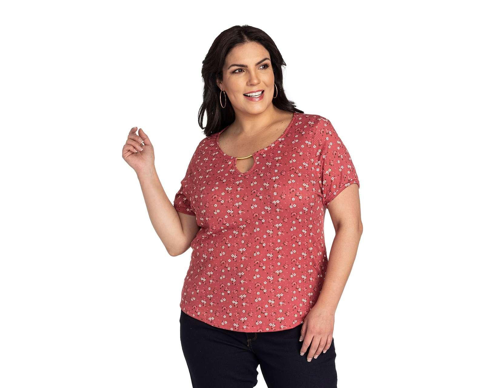 Foto 3 pulgar | Foto 2 | Playera Lady Sun Manga Corta con Estampado Floral