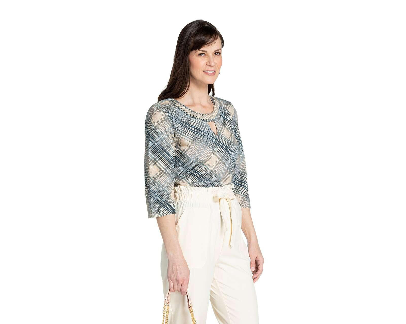 Blusa Paloma Manga 3/4 Cuello Redondo