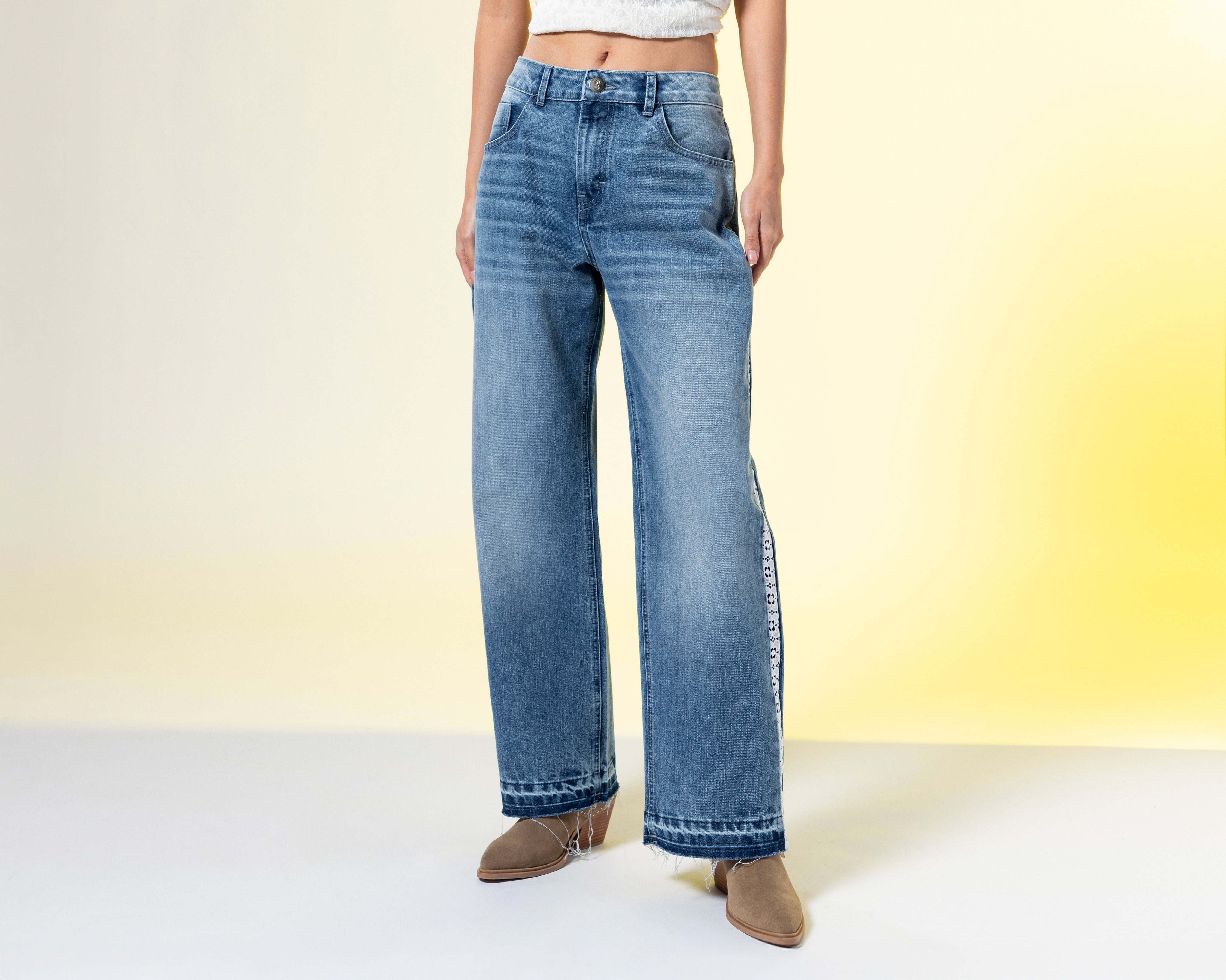 Foto 2 pulgar | Foto 1 | Jeans Wide Leg Strona para Mujer