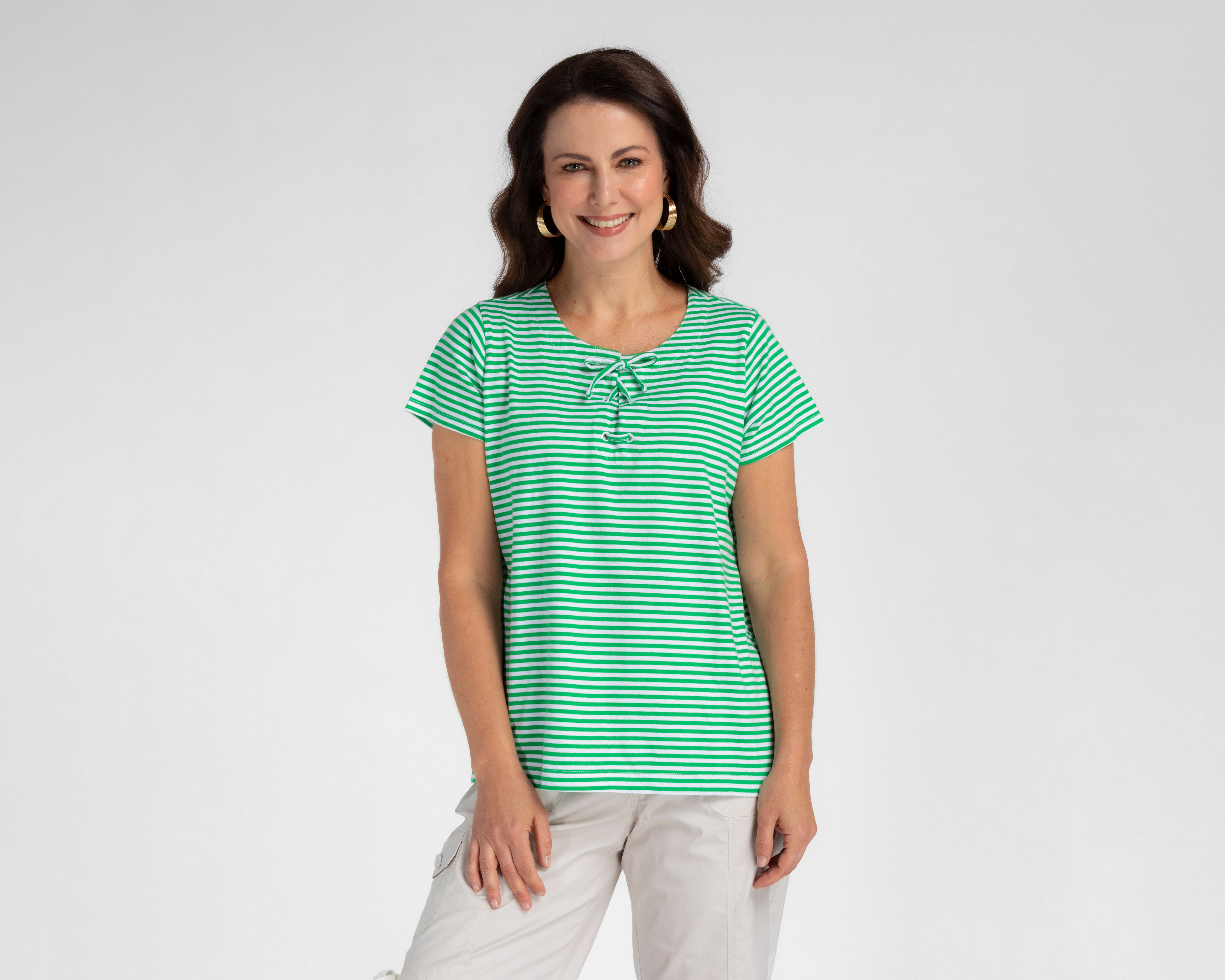 Foto 2 pulgar | Foto 1 | Playera Lady Sun a Rayas para Mujer