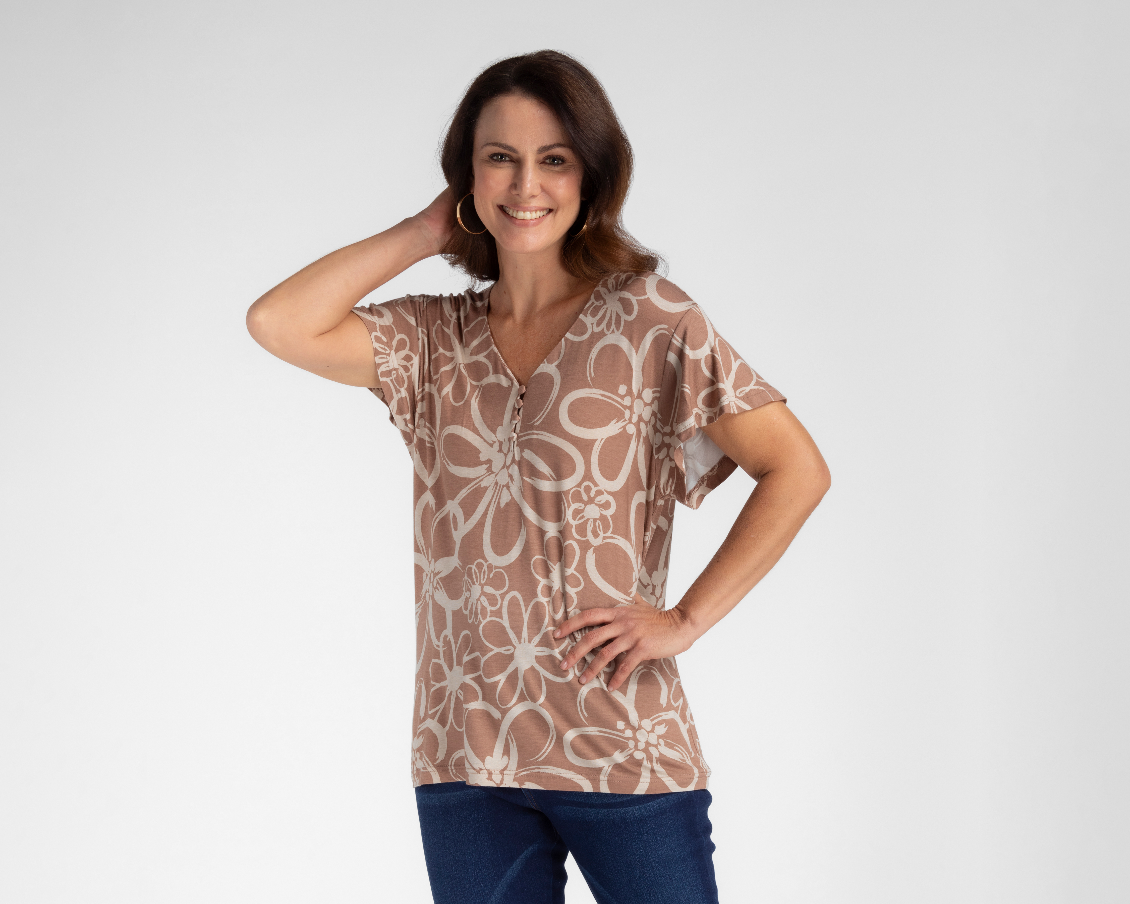 Foto 2 pulgar | Foto 1 | Blusa Sahara para Mujer con Estampado