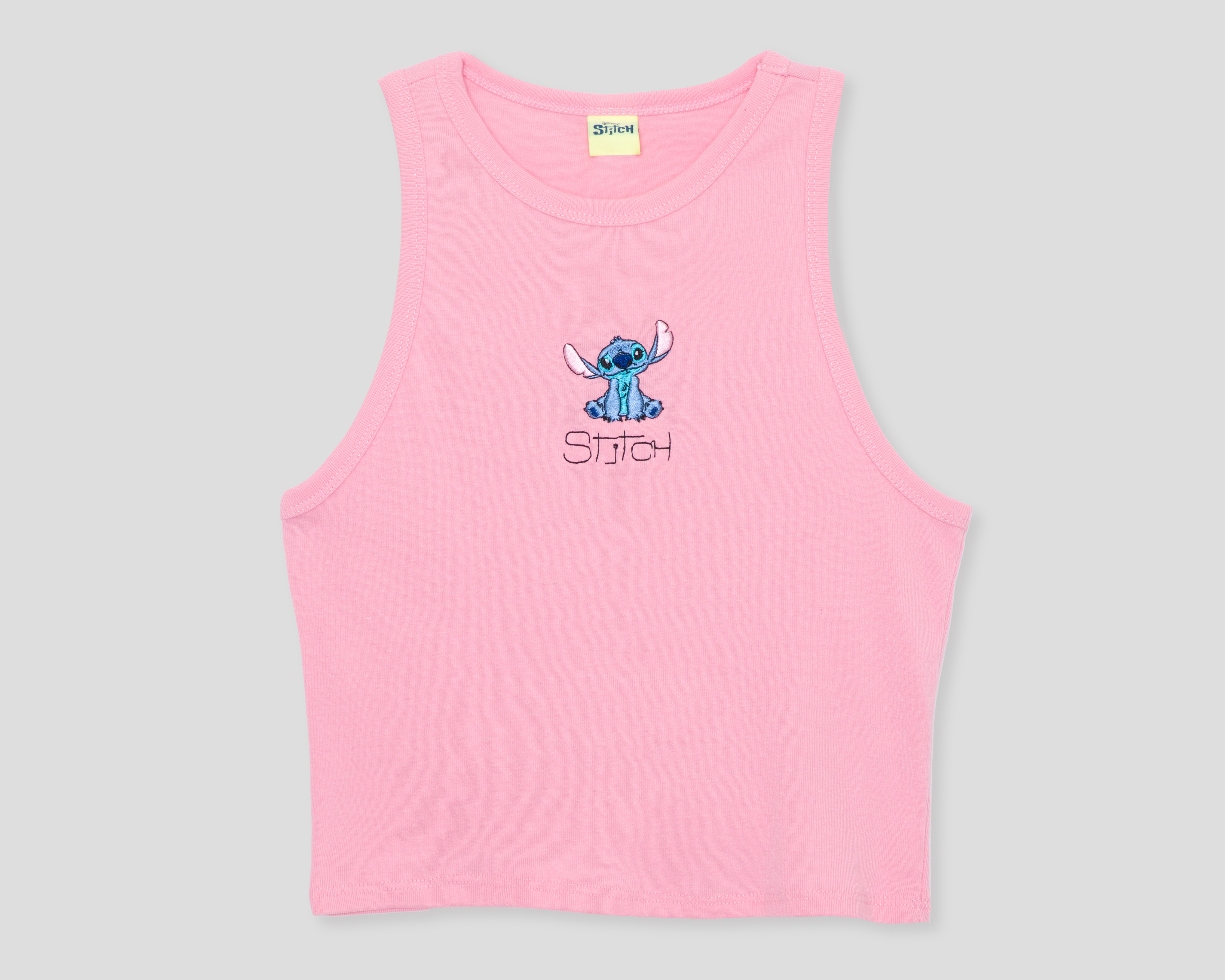 Foto 2 pulgar | Foto 1 | Crop Top Rosa Disney Stitch para Mujer