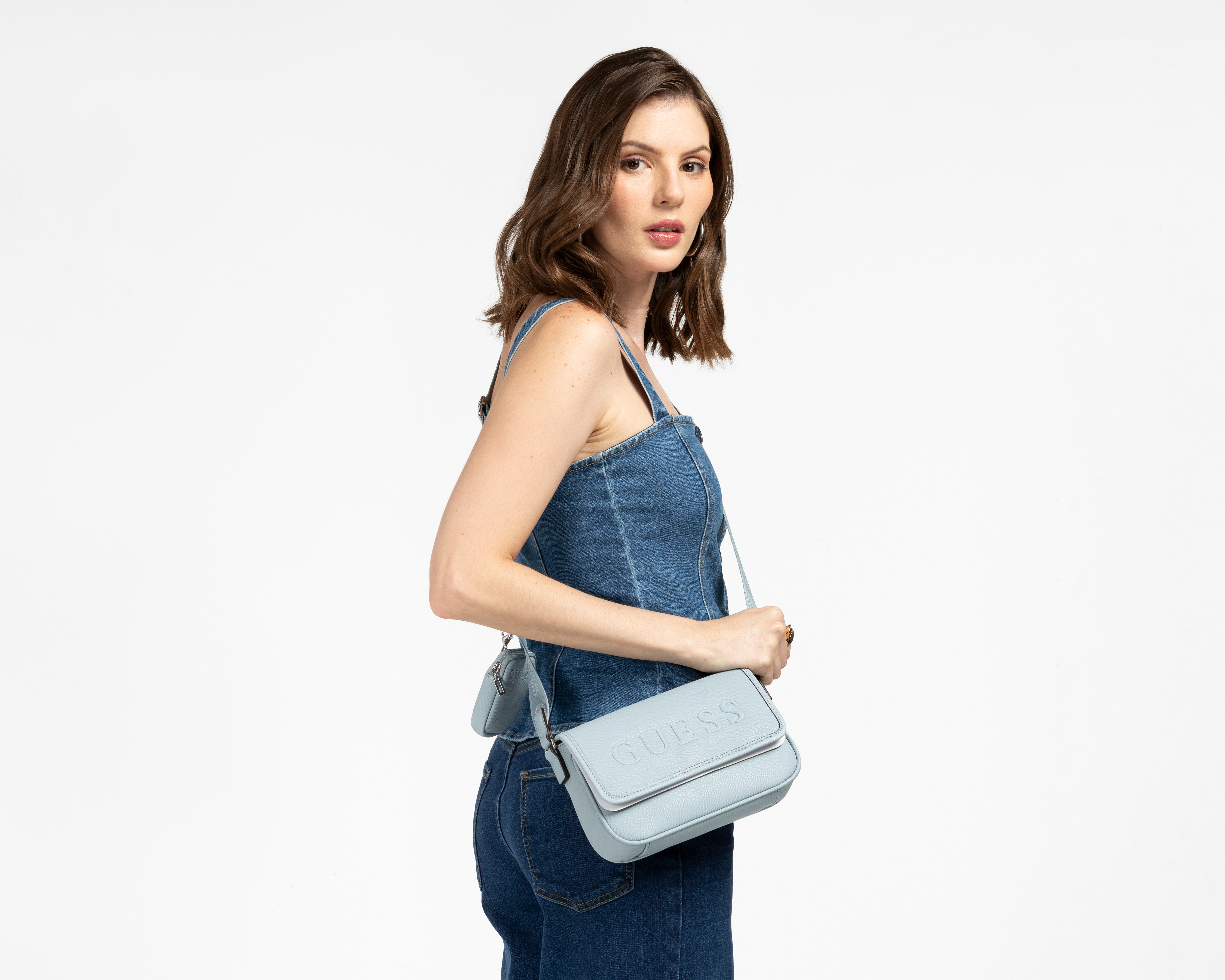 Foto 5 | Foto 5 | Bolsa Cruzada Guess Haddington con Monedero