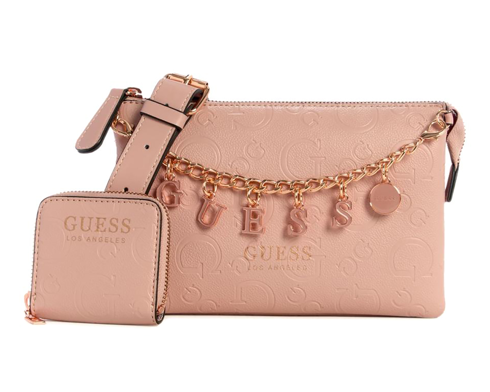 Foto 2 pulgar | Foto 1 | Bolsa Cruzada Guess Amaranthta con Monedero