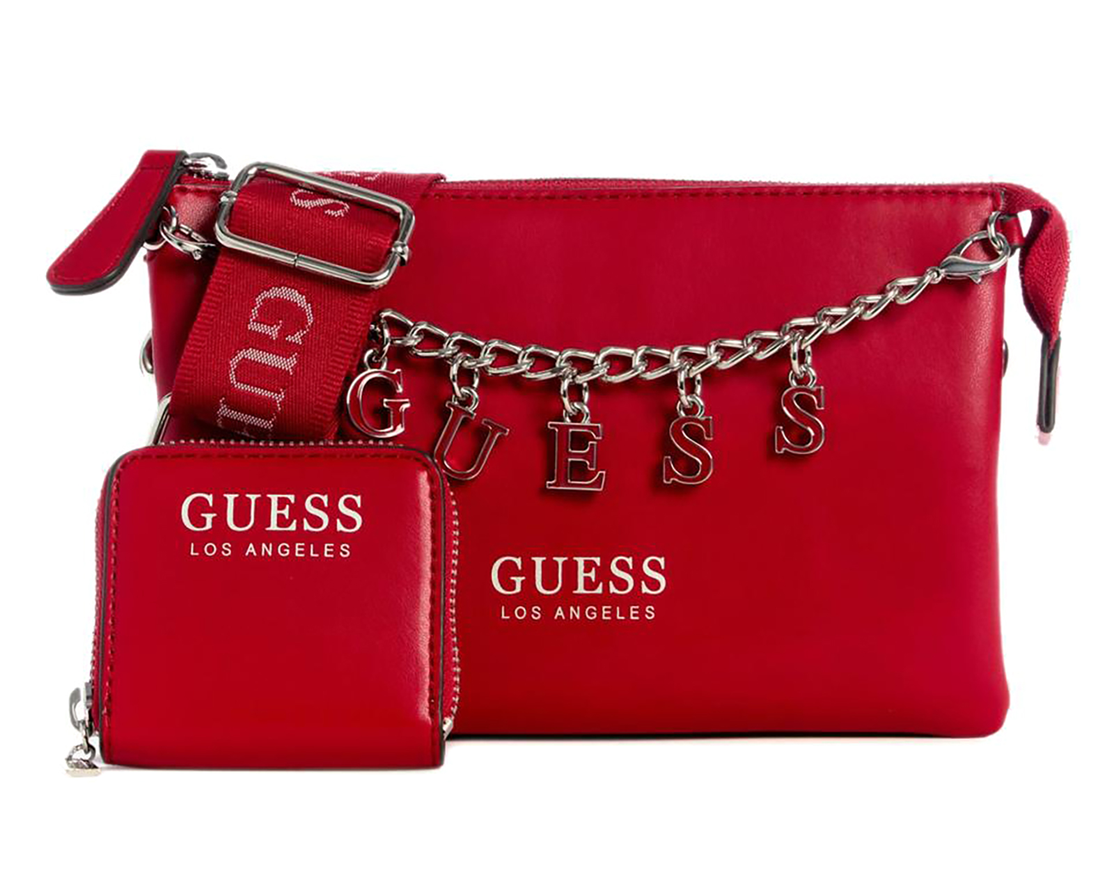 Bolsa Cruzada Guess Amaranthta con Monedero