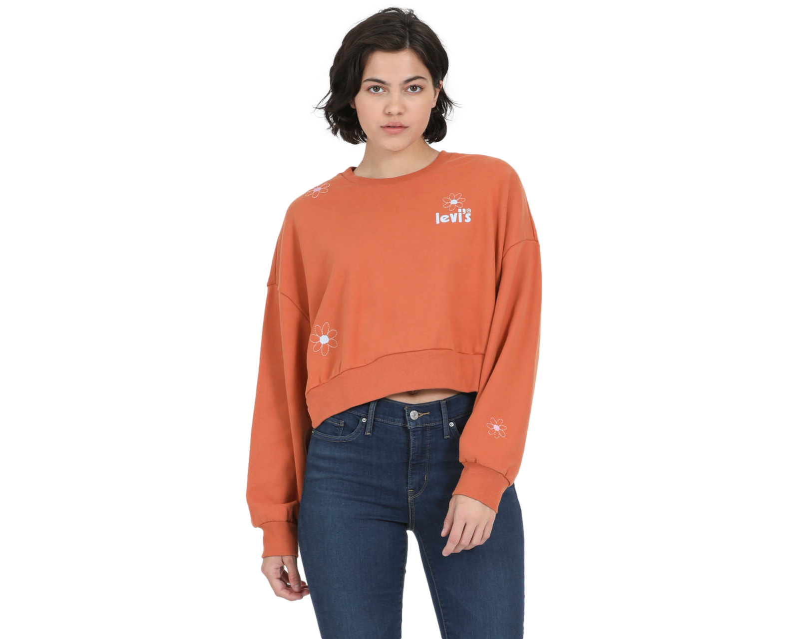 Foto 2 pulgar | Foto 1 | Sudadera de Algodón Anaranjada Levi's para Mujer