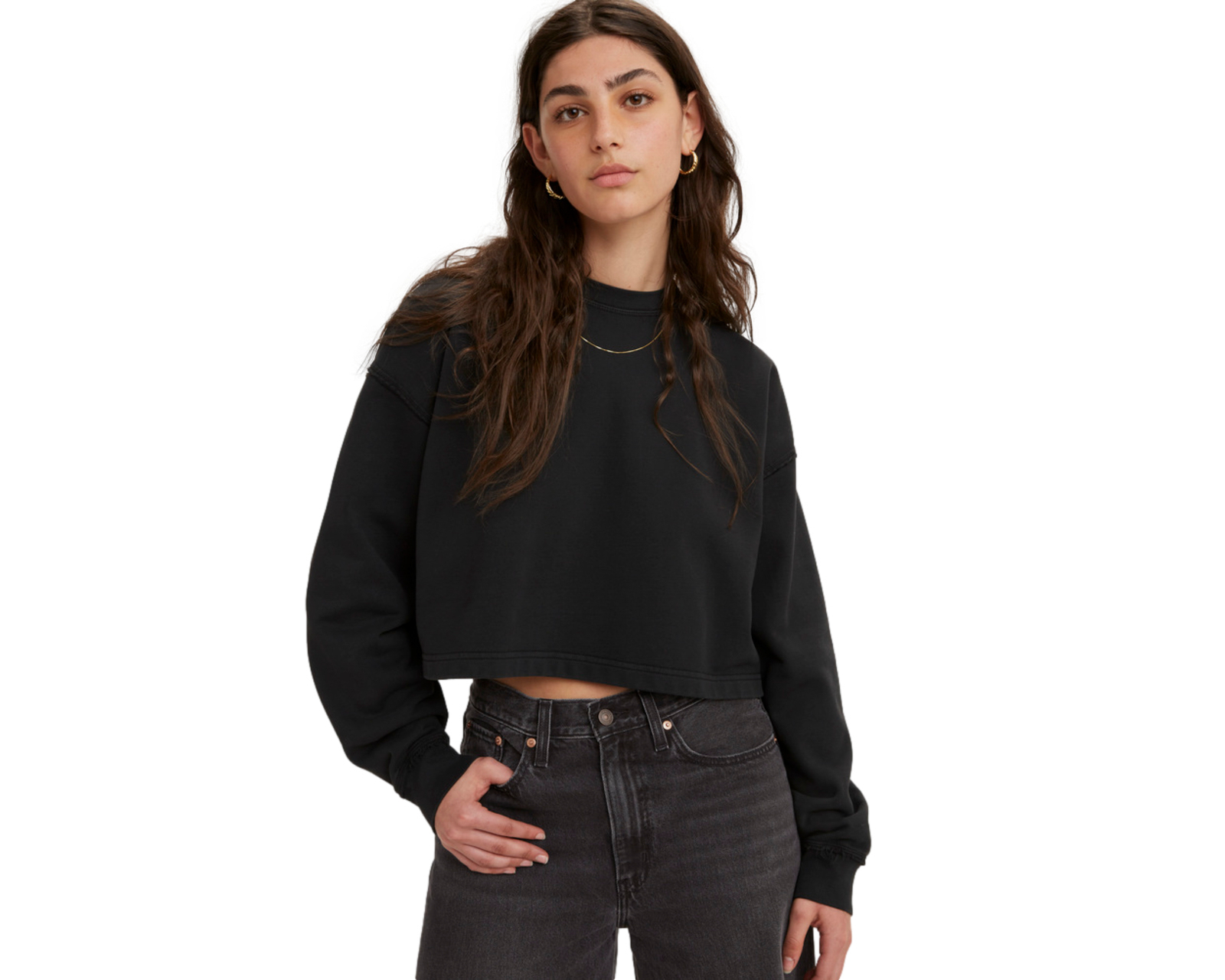 Foto 4 pulgar | Foto 3 | Sudadera de Algodón Negra Levi's para Mujer