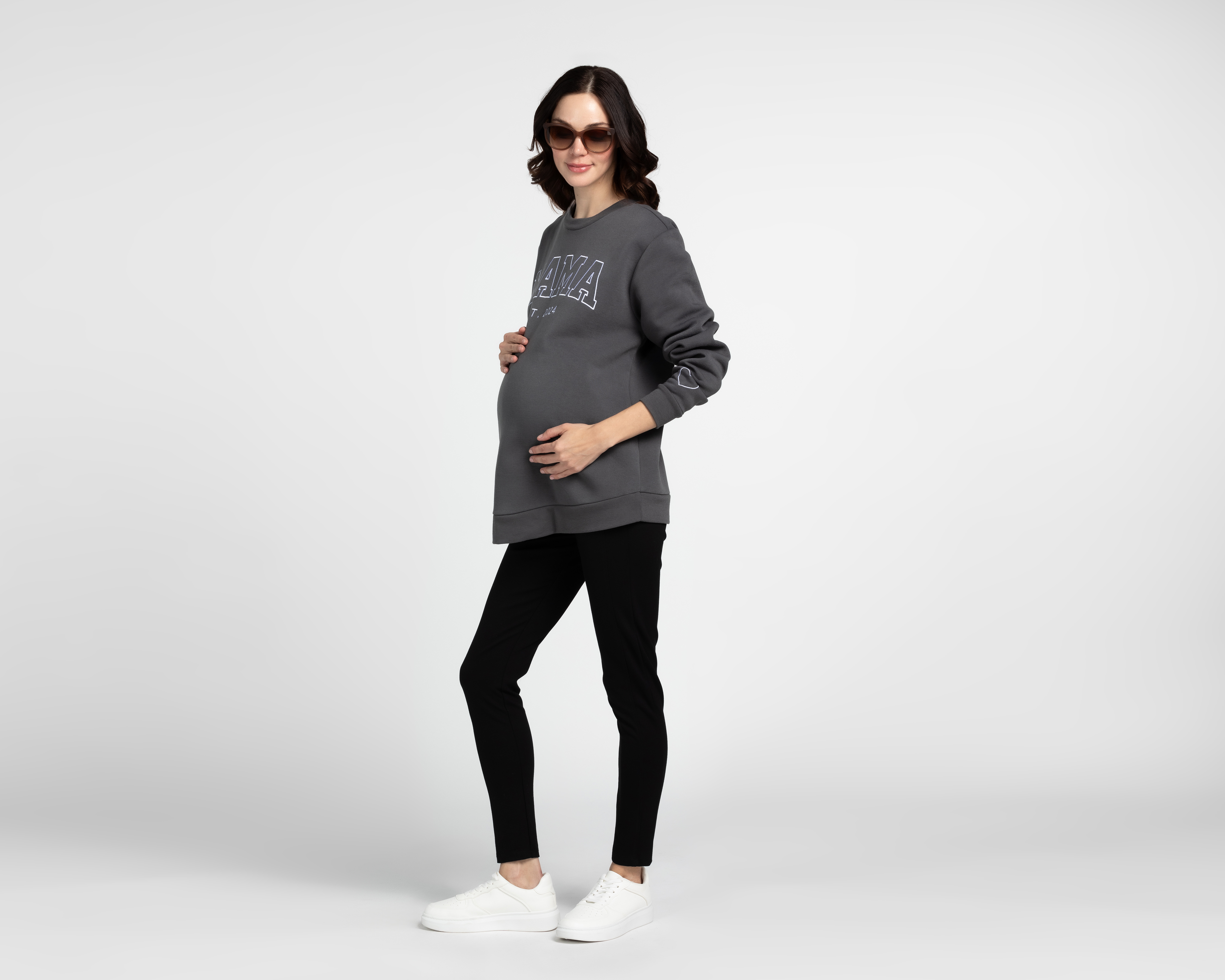 Foto 2 | Foto 2 | Sudadera de Maternidad Mamá Bella Gris