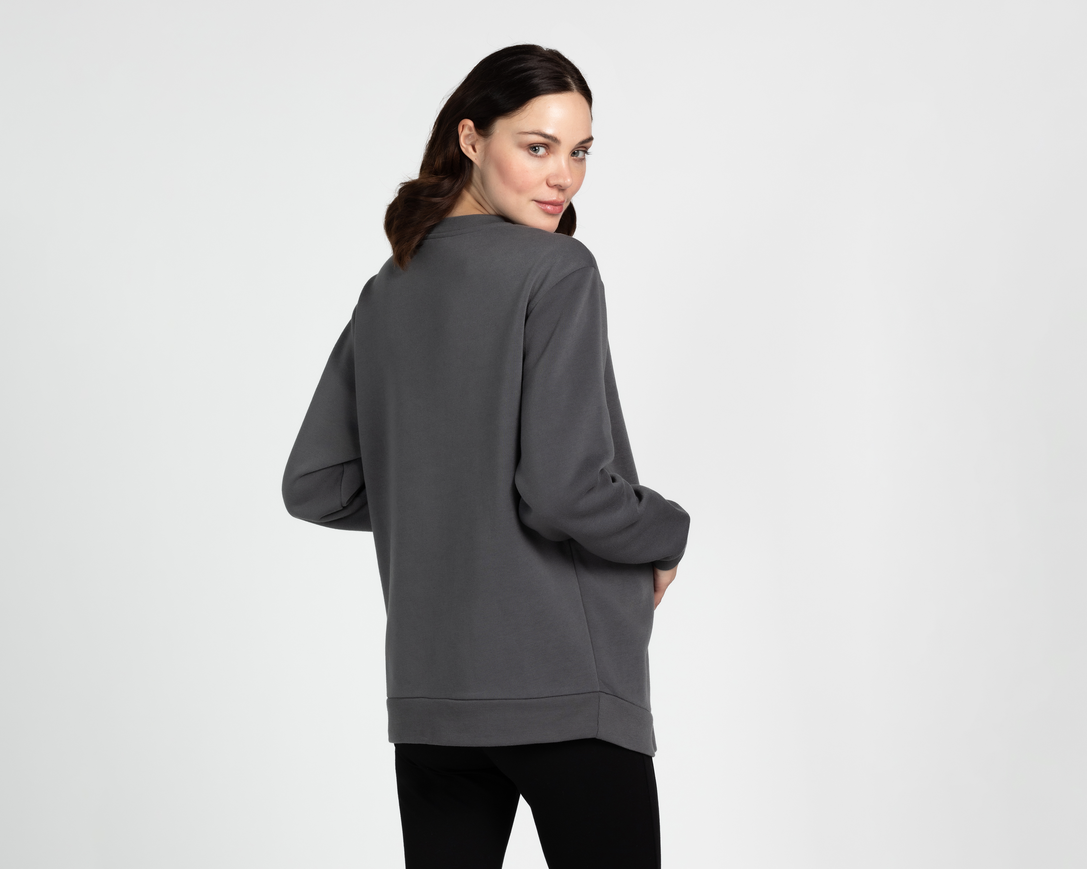 Foto 4 pulgar | Foto 3 | Sudadera de Maternidad Mamá Bella Gris