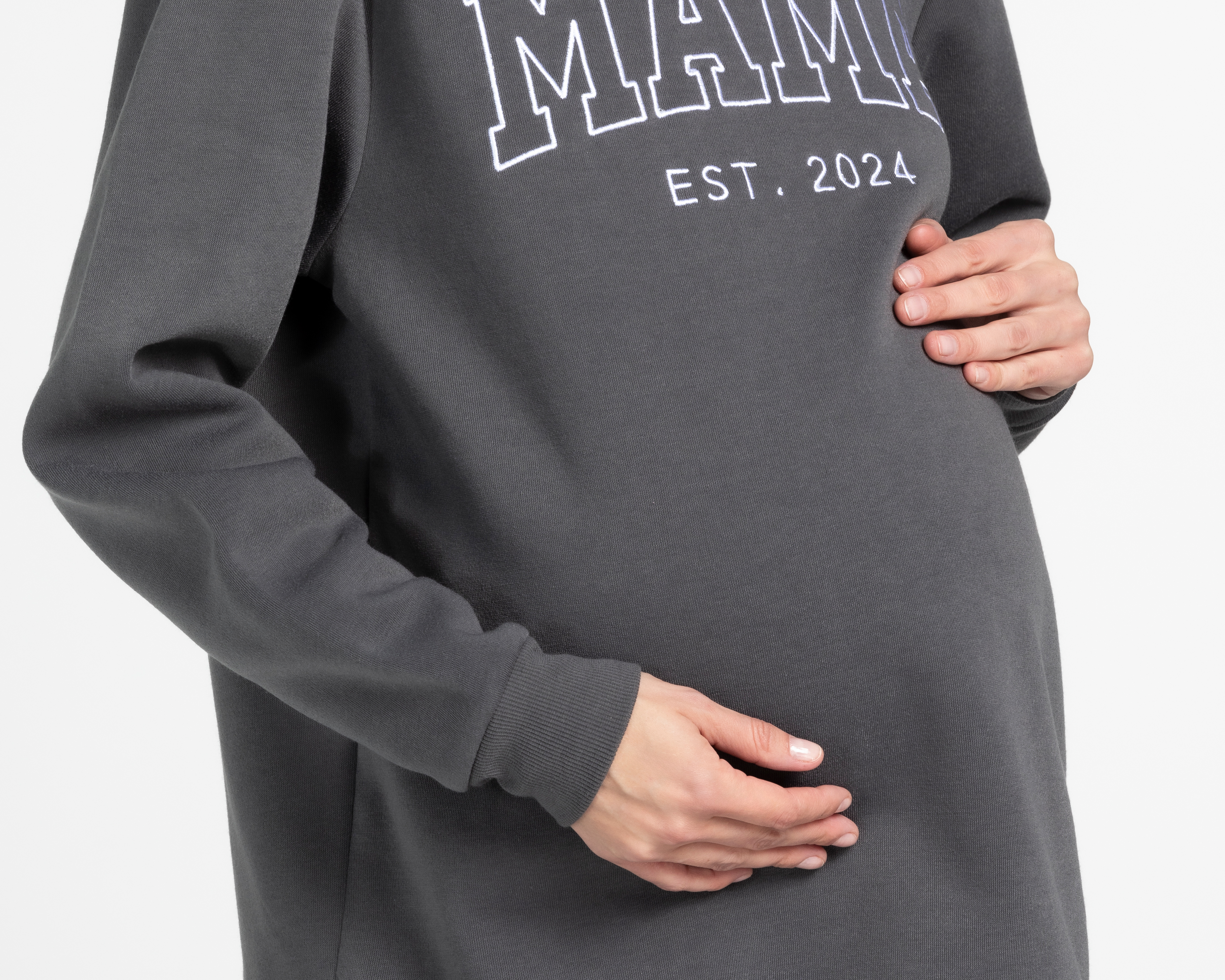 Foto 5 pulgar | Foto 4 | Sudadera de Maternidad Mamá Bella Gris