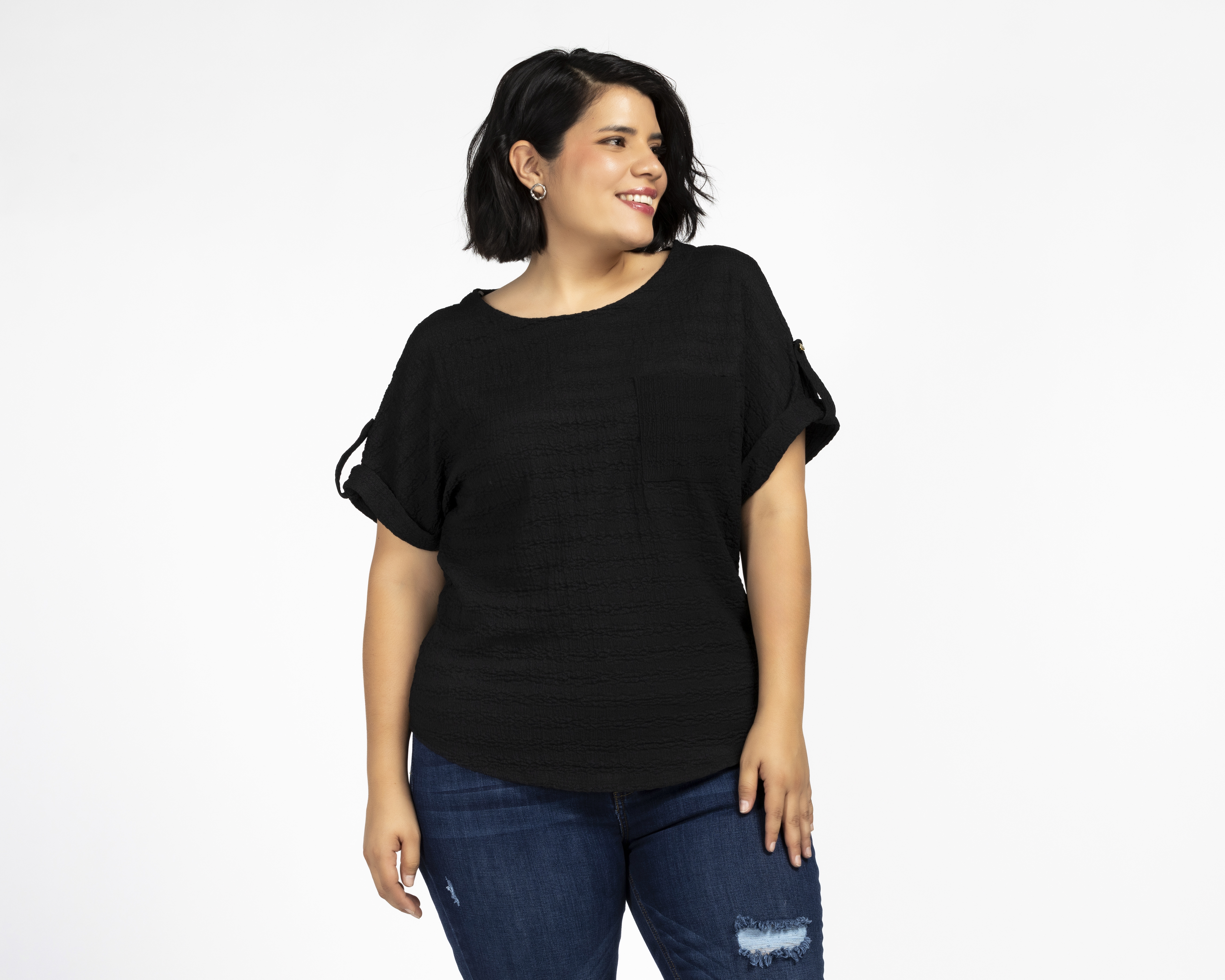 Foto 2 pulgar | Foto 1 | Blusa Negra Sahara para Mujer