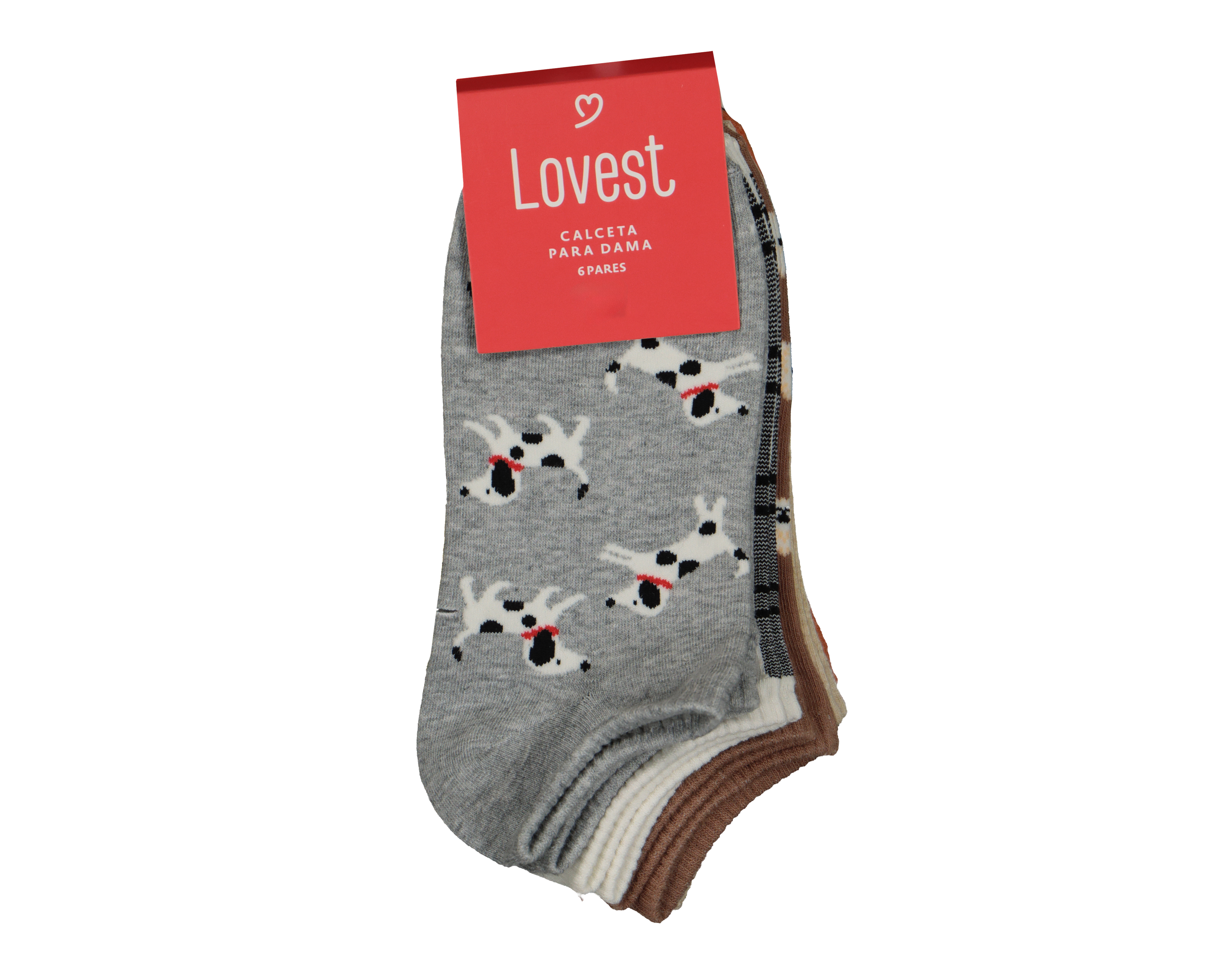 Foto 4 pulgar | Foto 3 | Calcetines Tines Lovest Estampados para Mujer 6 Pares