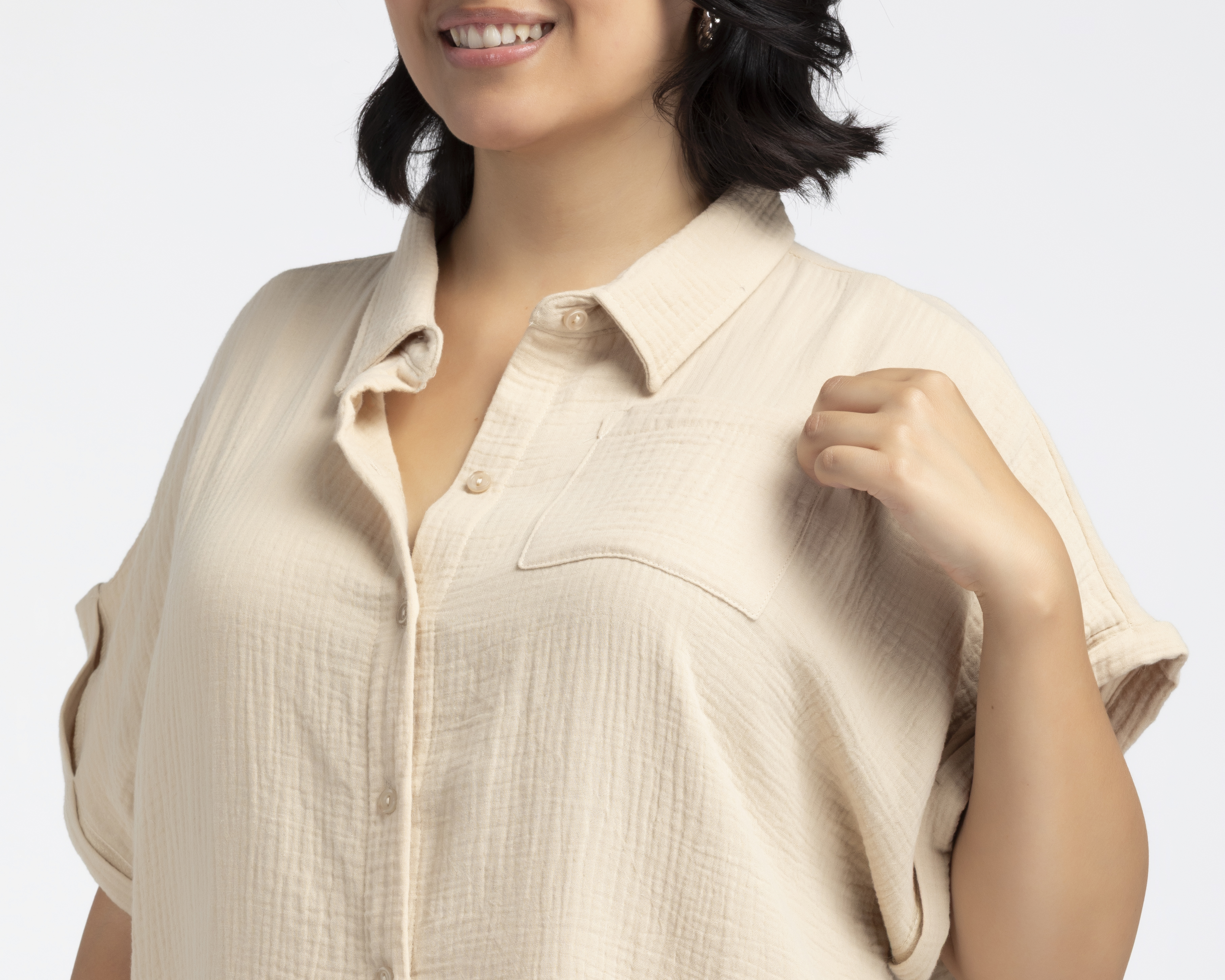 Foto 5 pulgar | Foto 4 | Blusa Manga Corta Sahara para Mujer