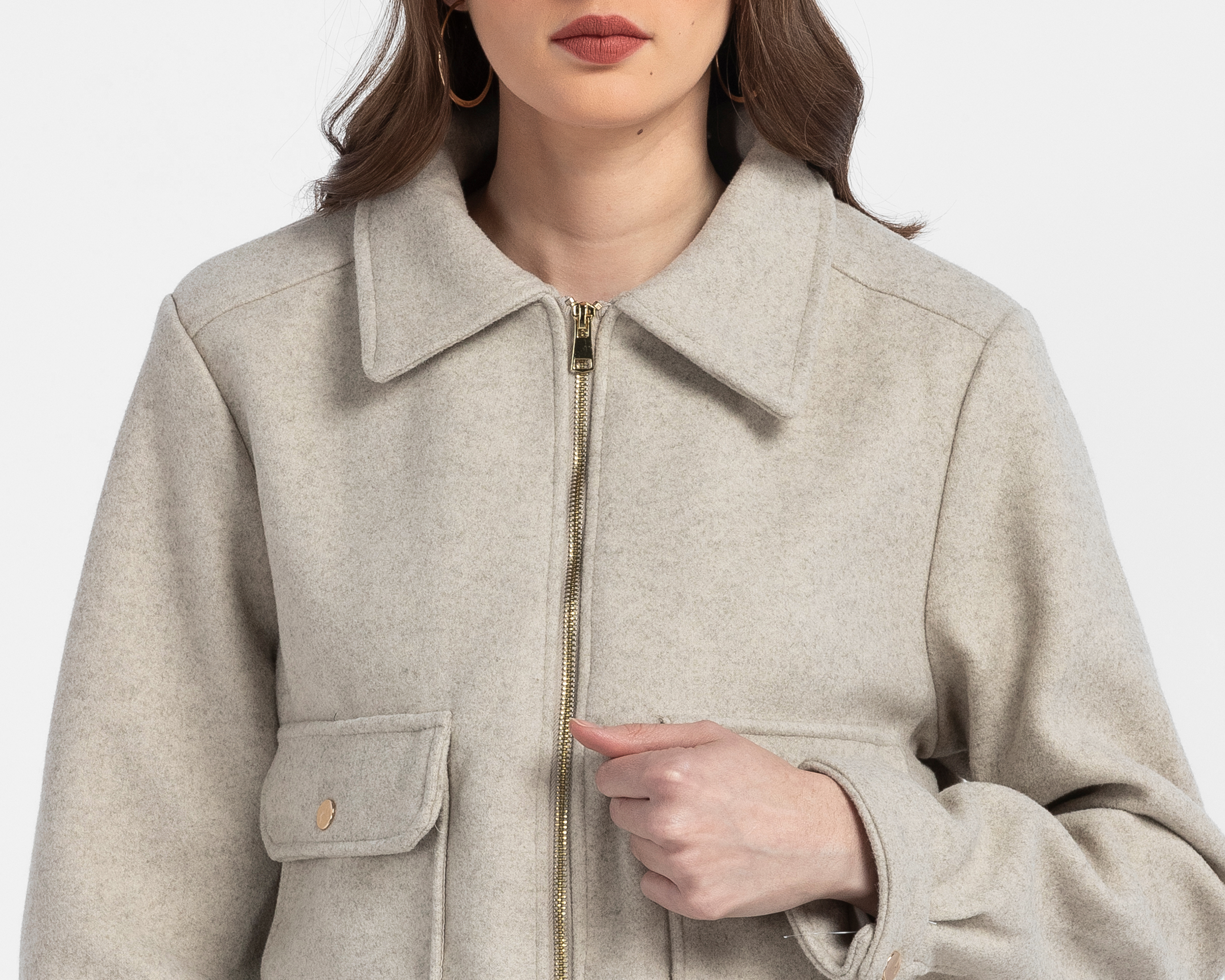 Foto 4 | Foto 4 | Chamarra Beige B&H para Mujer