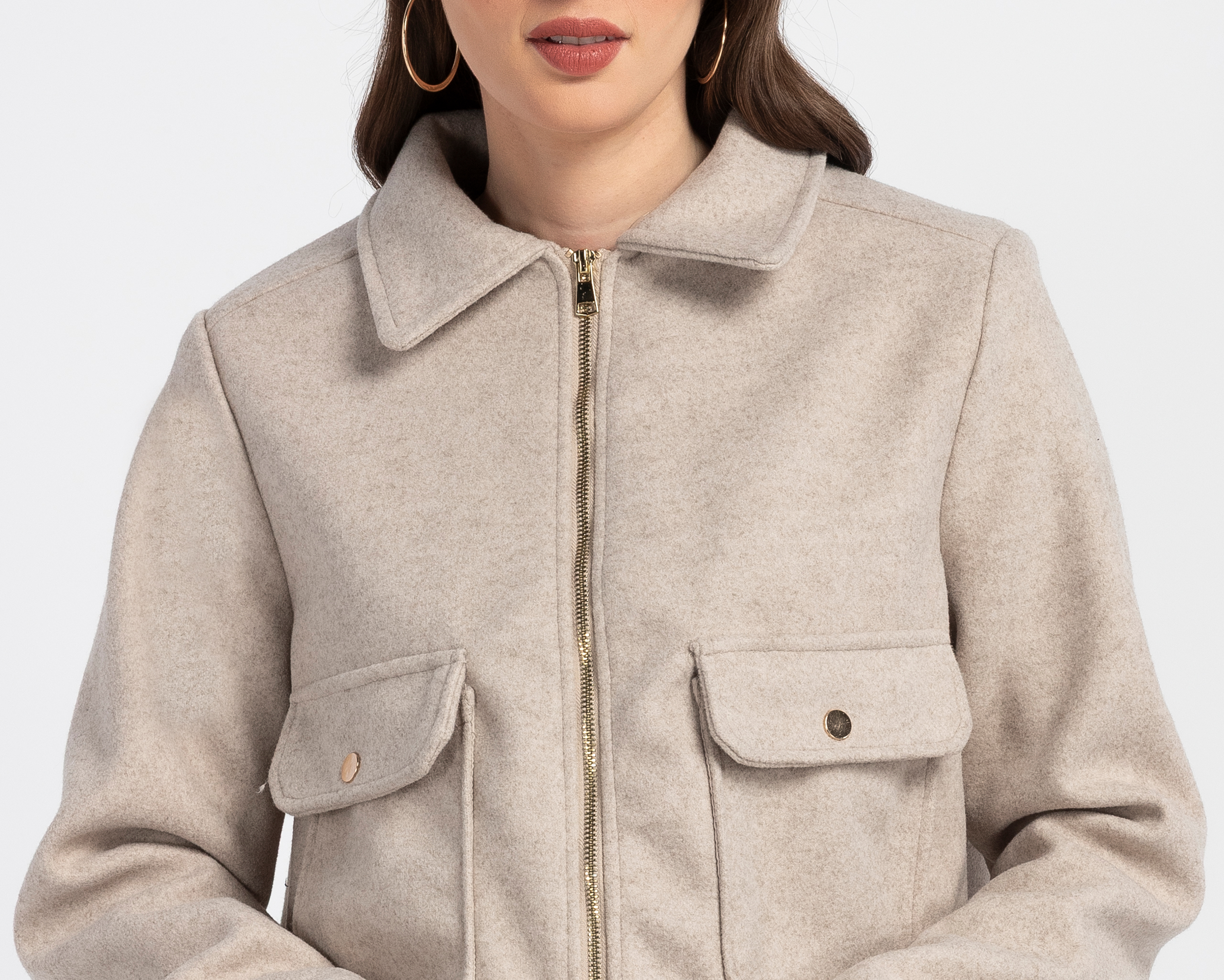 Foto 4 | Foto 4 | Chamarra Beige B&H para Mujer