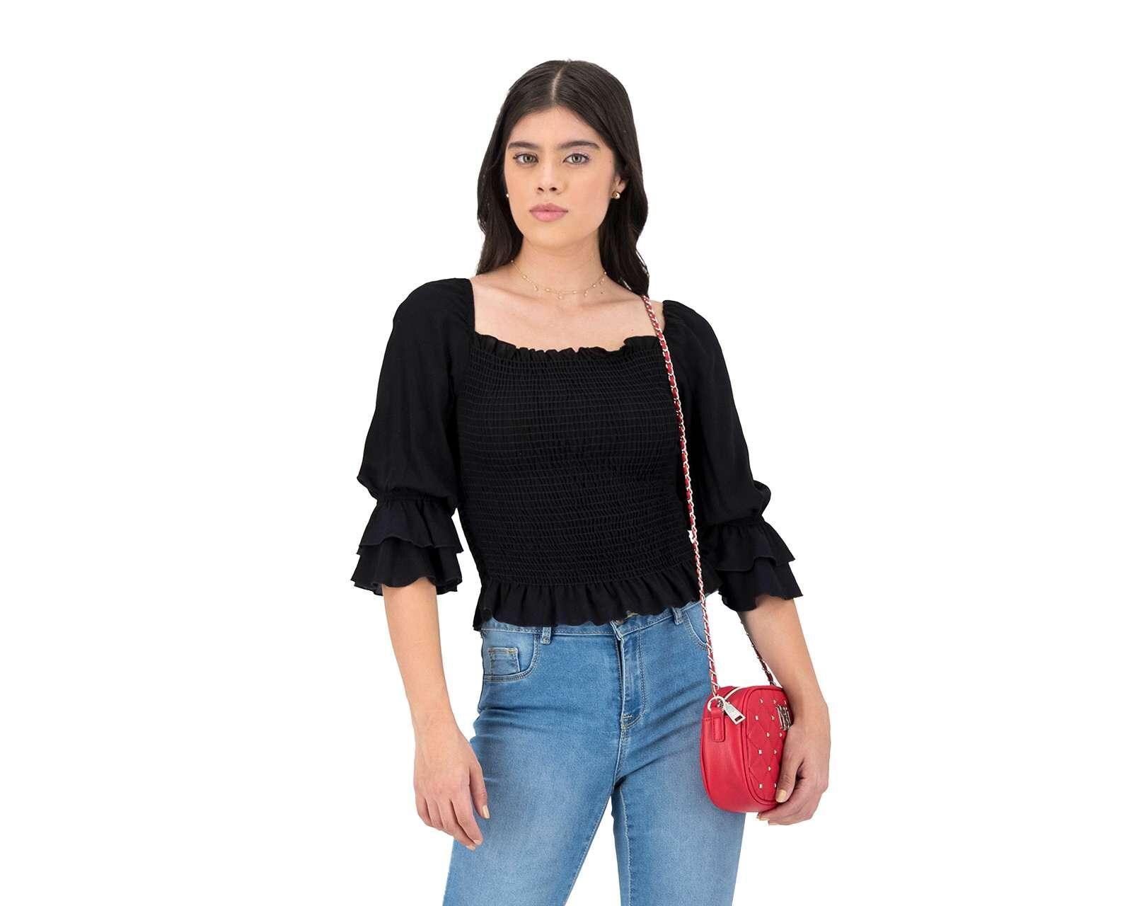 Foto 2 pulgar | Foto 1 | Blusa Sahara Manga 3/4 con Holán