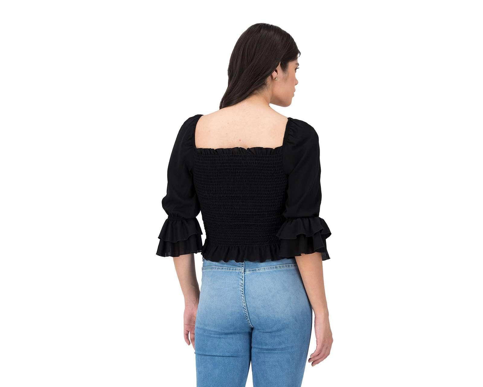 Foto 4 pulgar | Foto 3 | Blusa Sahara Manga 3/4 con Holán