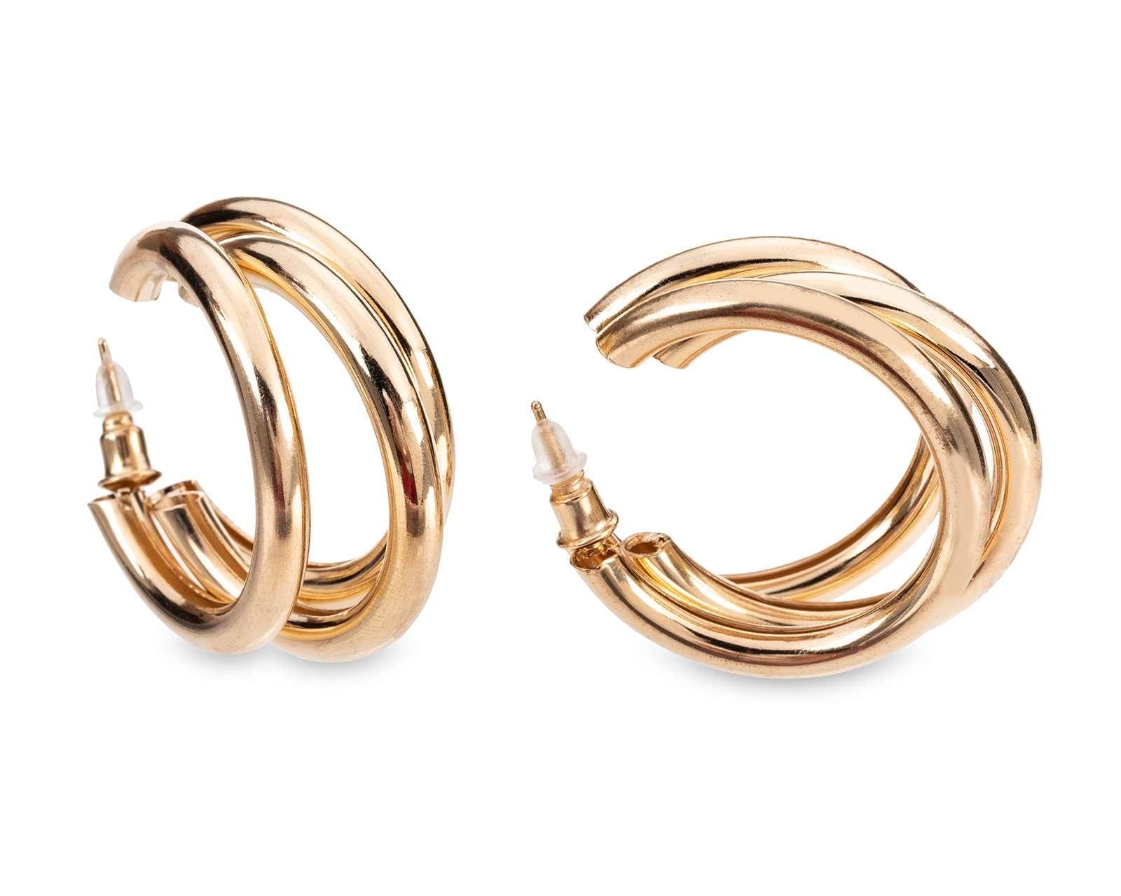 Foto 3 | Foto 3 | Aretes y Arracadas Thinner Dorados 6 Pares