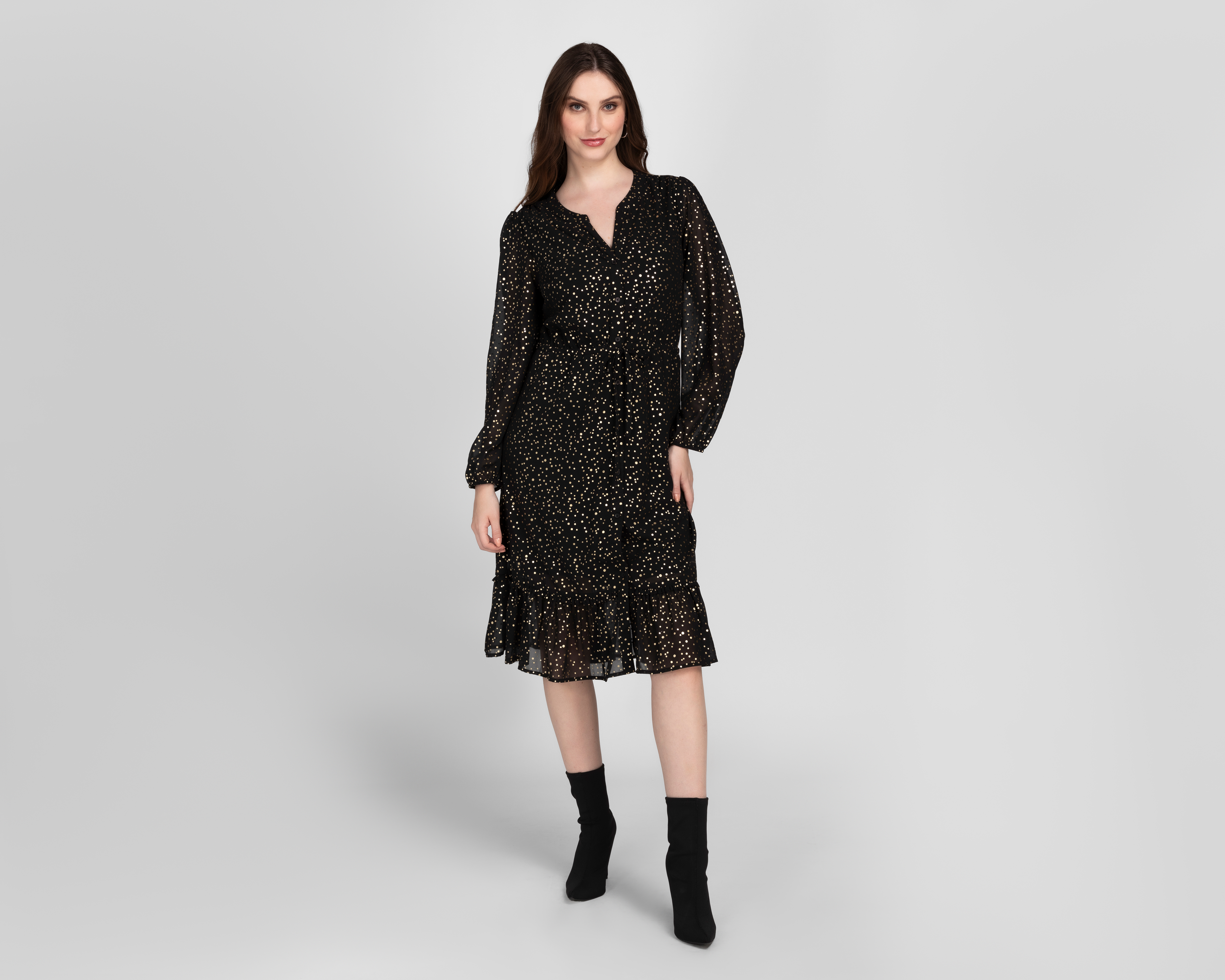 Vestido Casual Sahara con Puntos Negro