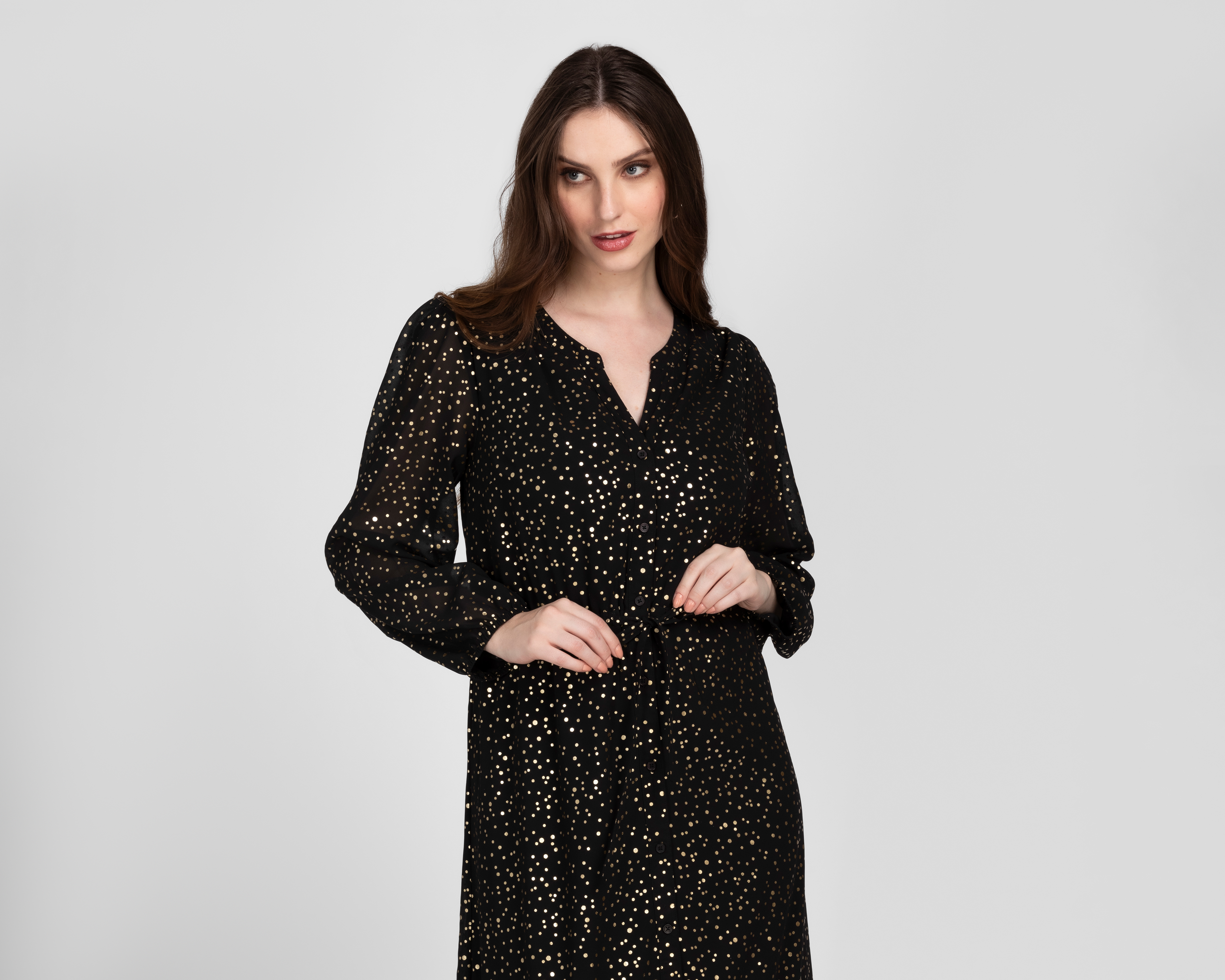 Foto 5 pulgar | Foto 4 | Vestido Casual Sahara con Puntos Negro