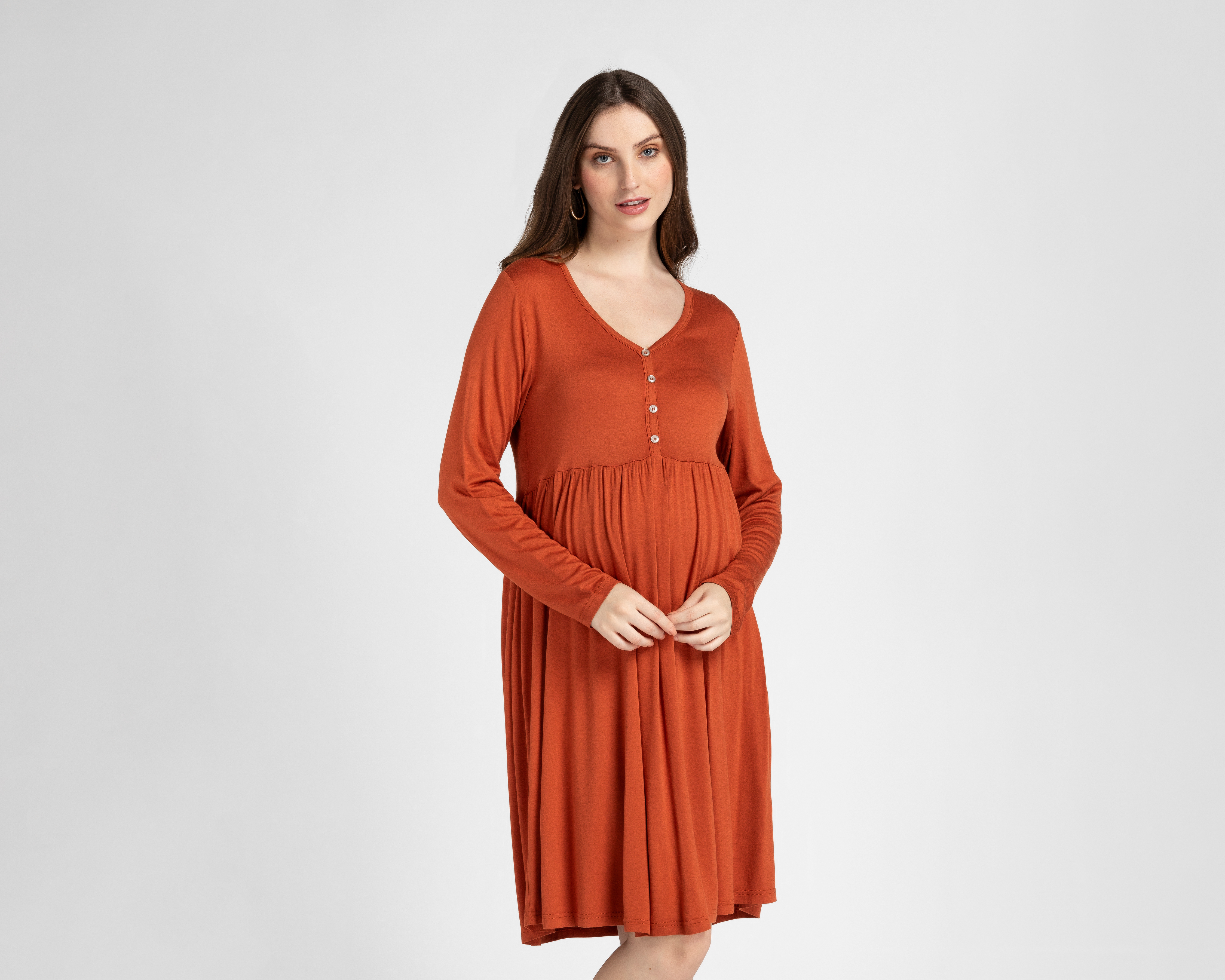 Foto 2 pulgar | Foto 1 | Vestido de Maternidad Mamá Bella Manga Larga