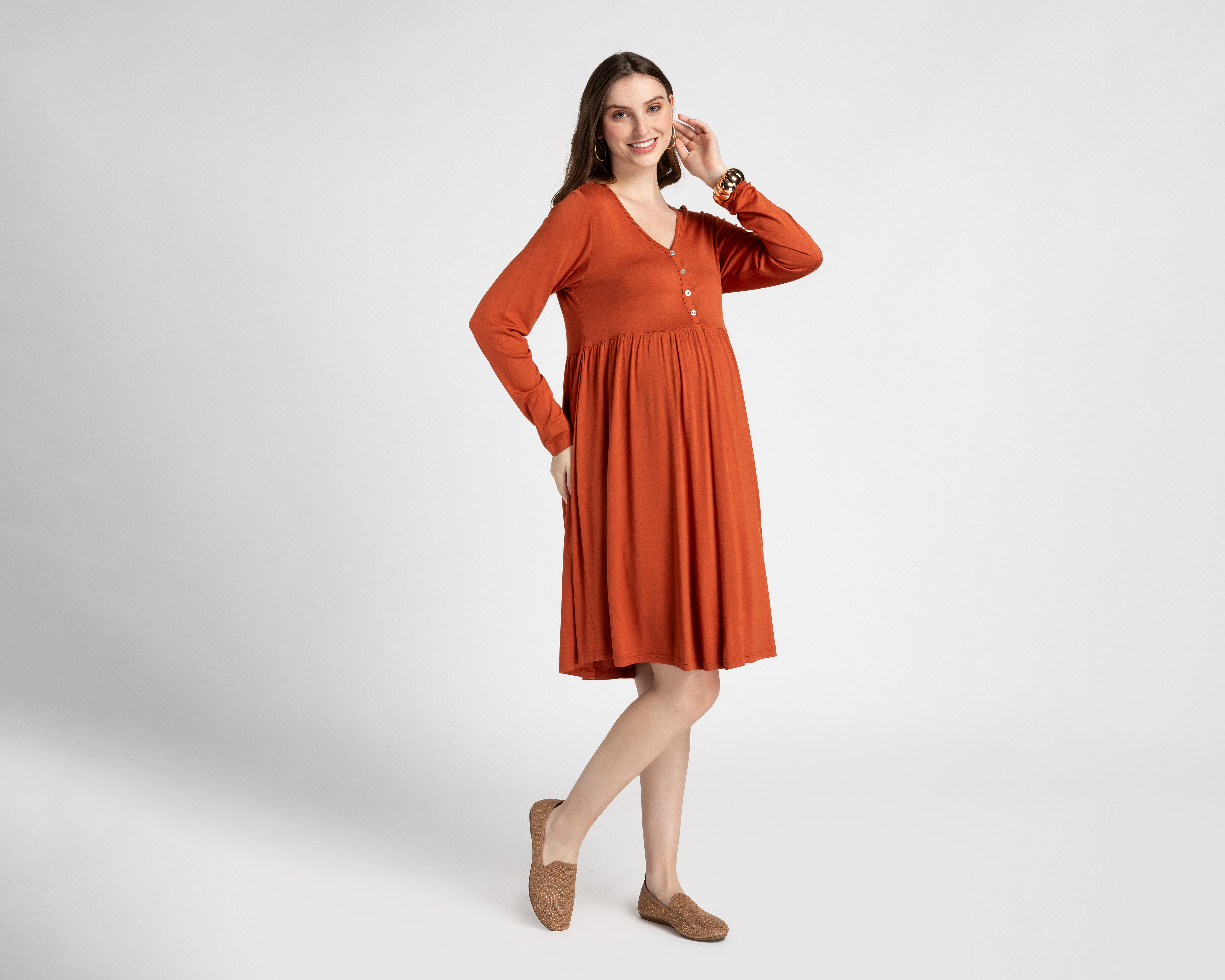 Foto 2 | Foto 2 | Vestido de Maternidad Mamá Bella Manga Larga