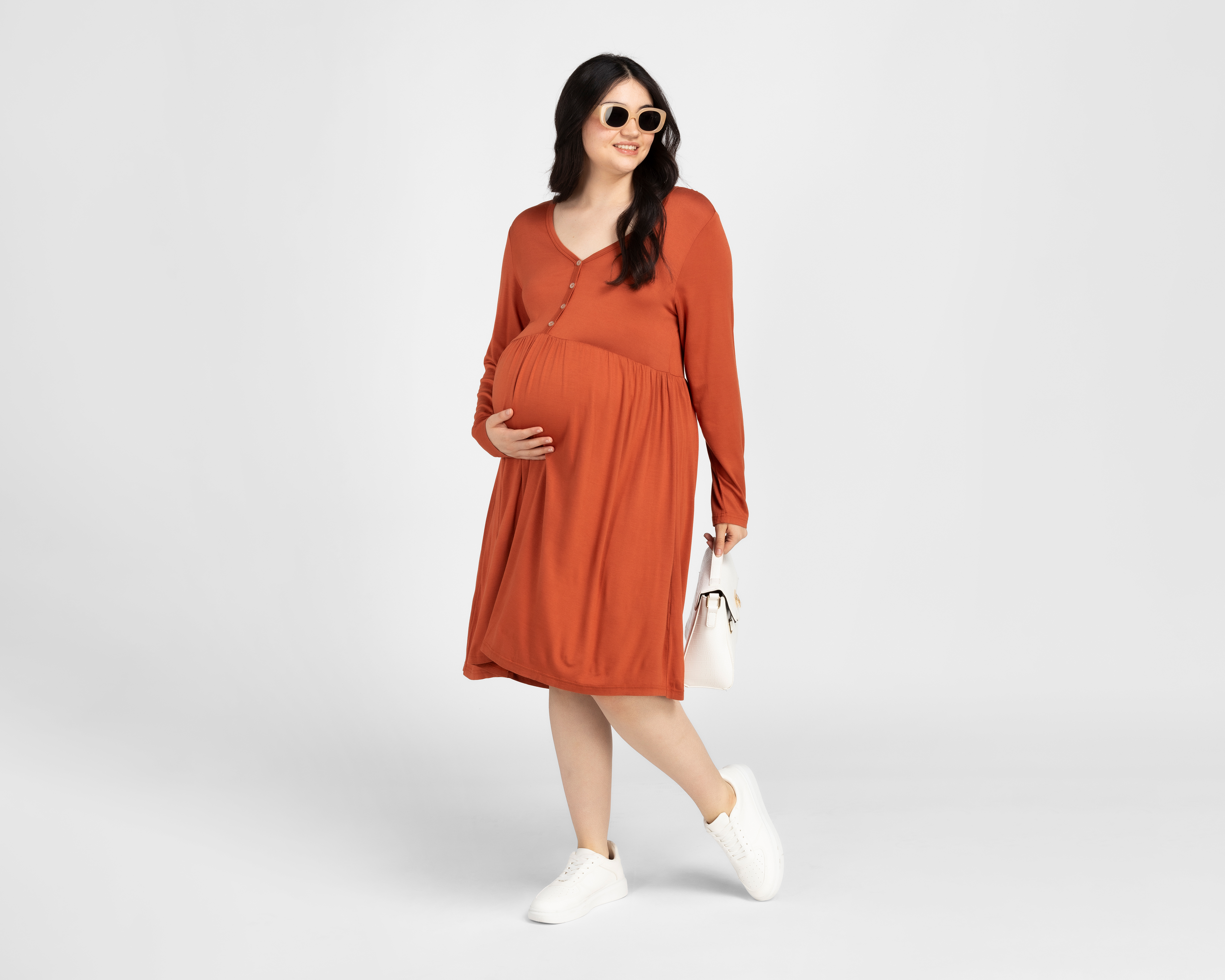 Foto 5 | Foto 5 | Vestido de Maternidad Mamá Bella Manga Larga