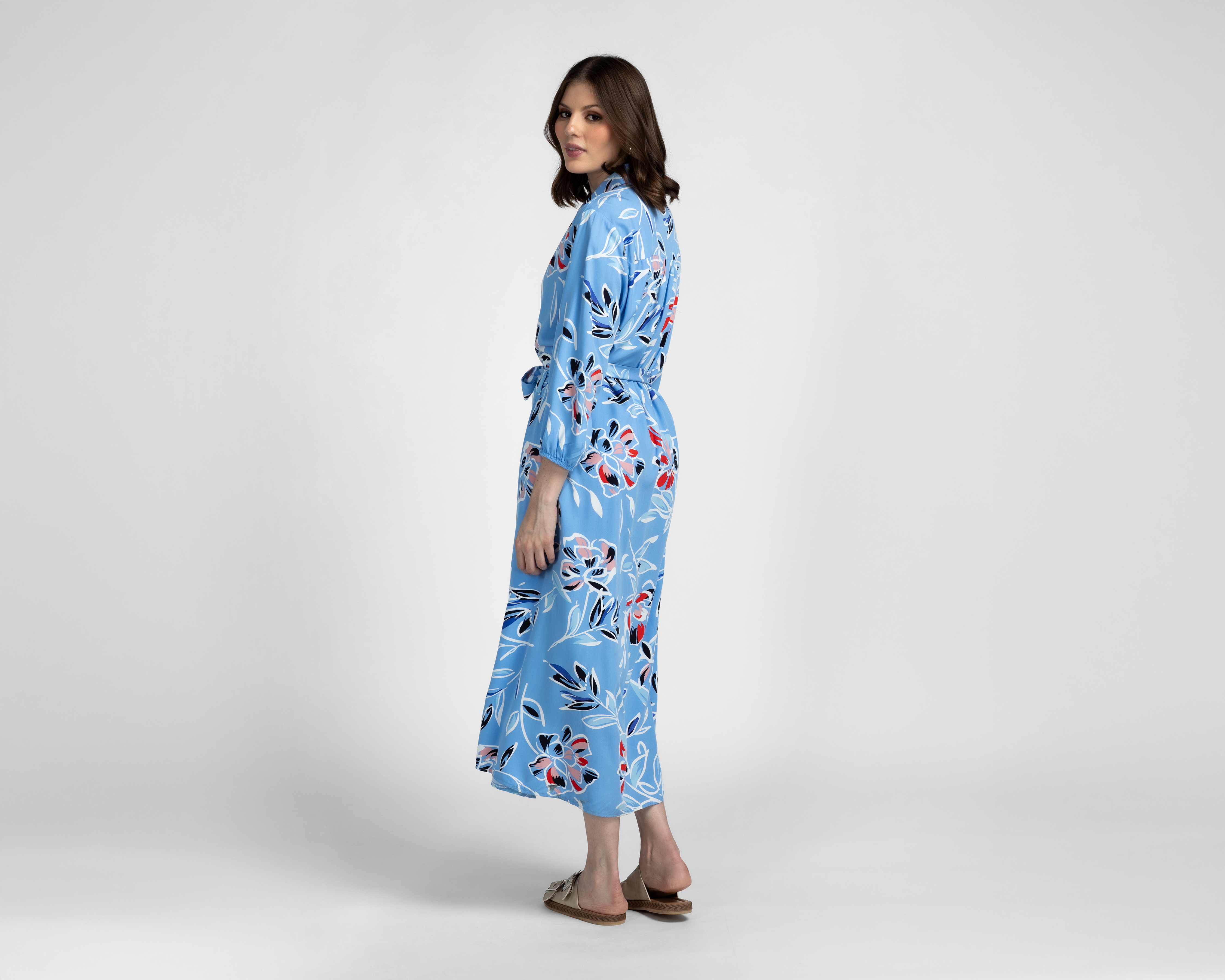 Foto 4 pulgar | Foto 3 | Vestido Casual Sahara Midi Azul Floral