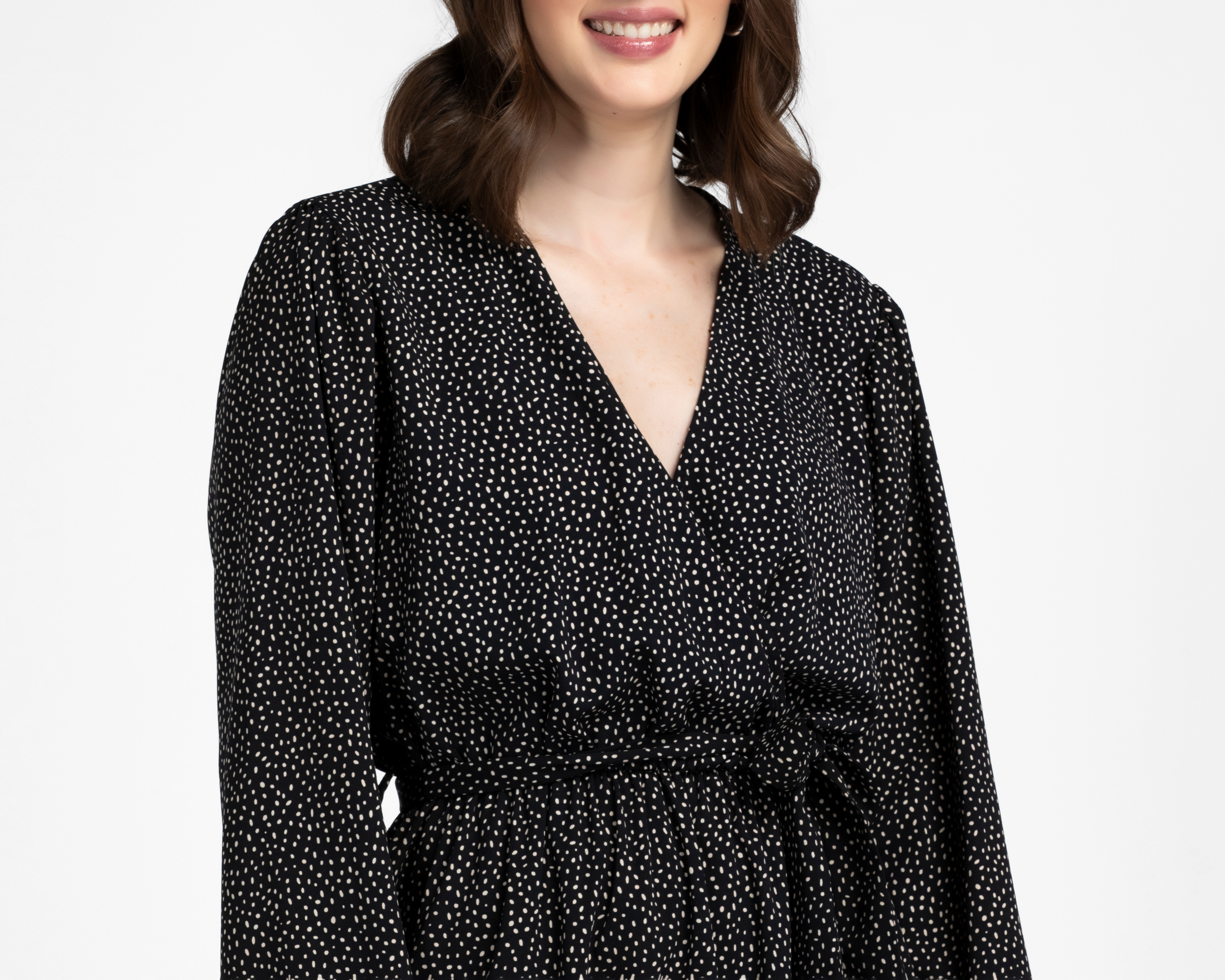 Foto 5 pulgar | Foto 4 | Vestido Casual Sahara Midi Negro con Lunares