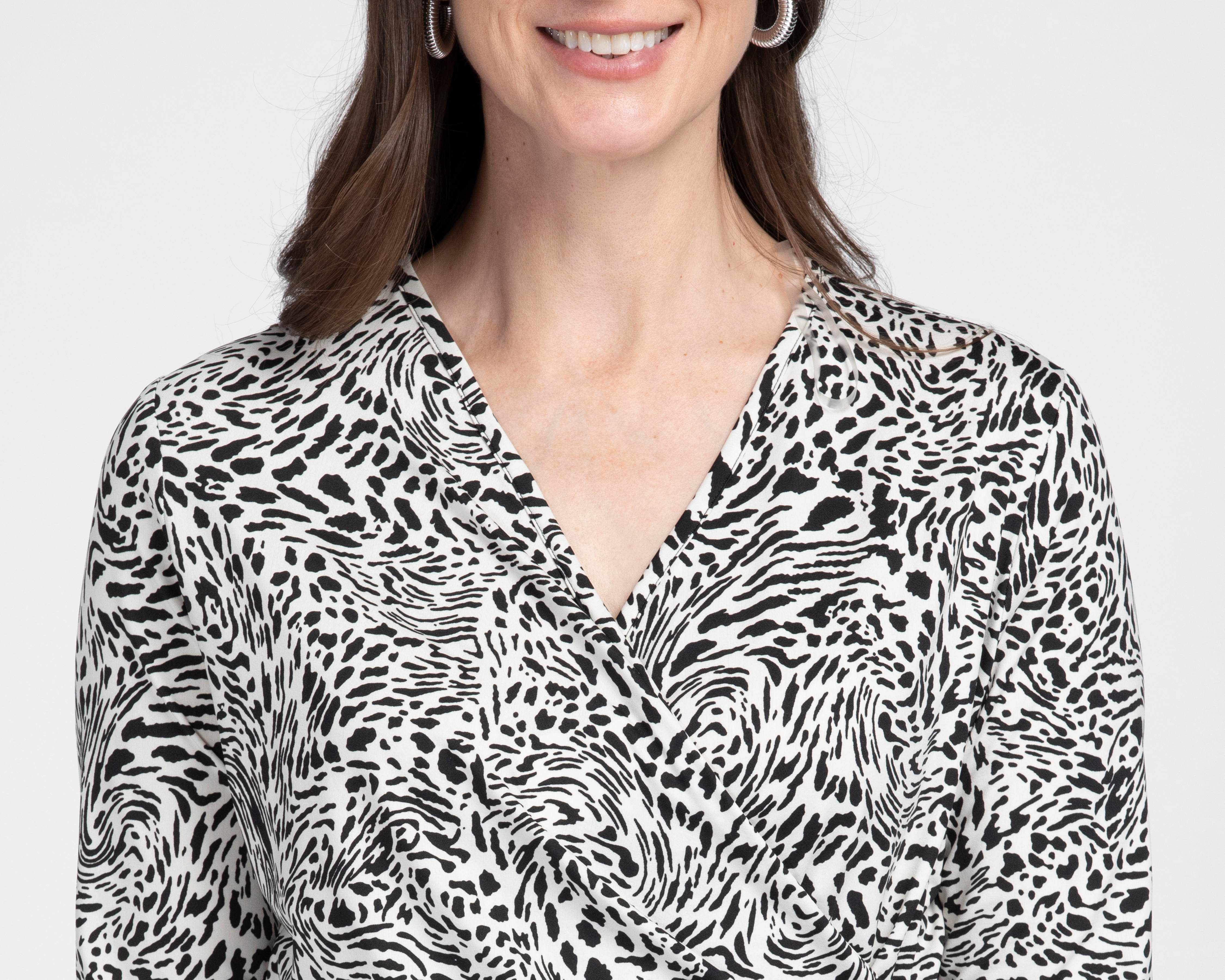 Foto 8 pulgar | Foto 7 | Vestido Formal Sahara Cruzado Manga 3/4 Animal Print para Mujer