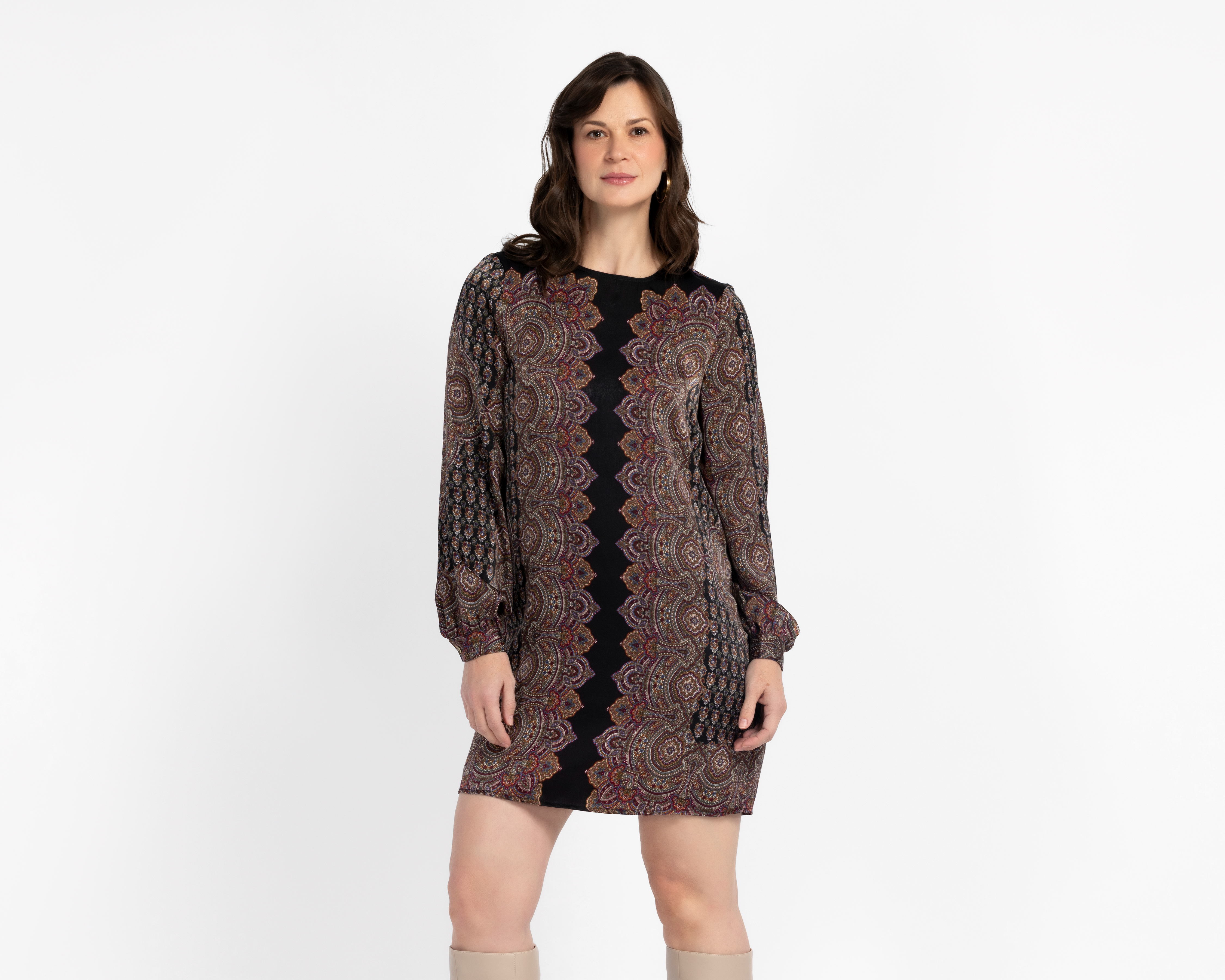 Vestido Casual Alexis Manga Larga Estampado para Mujer