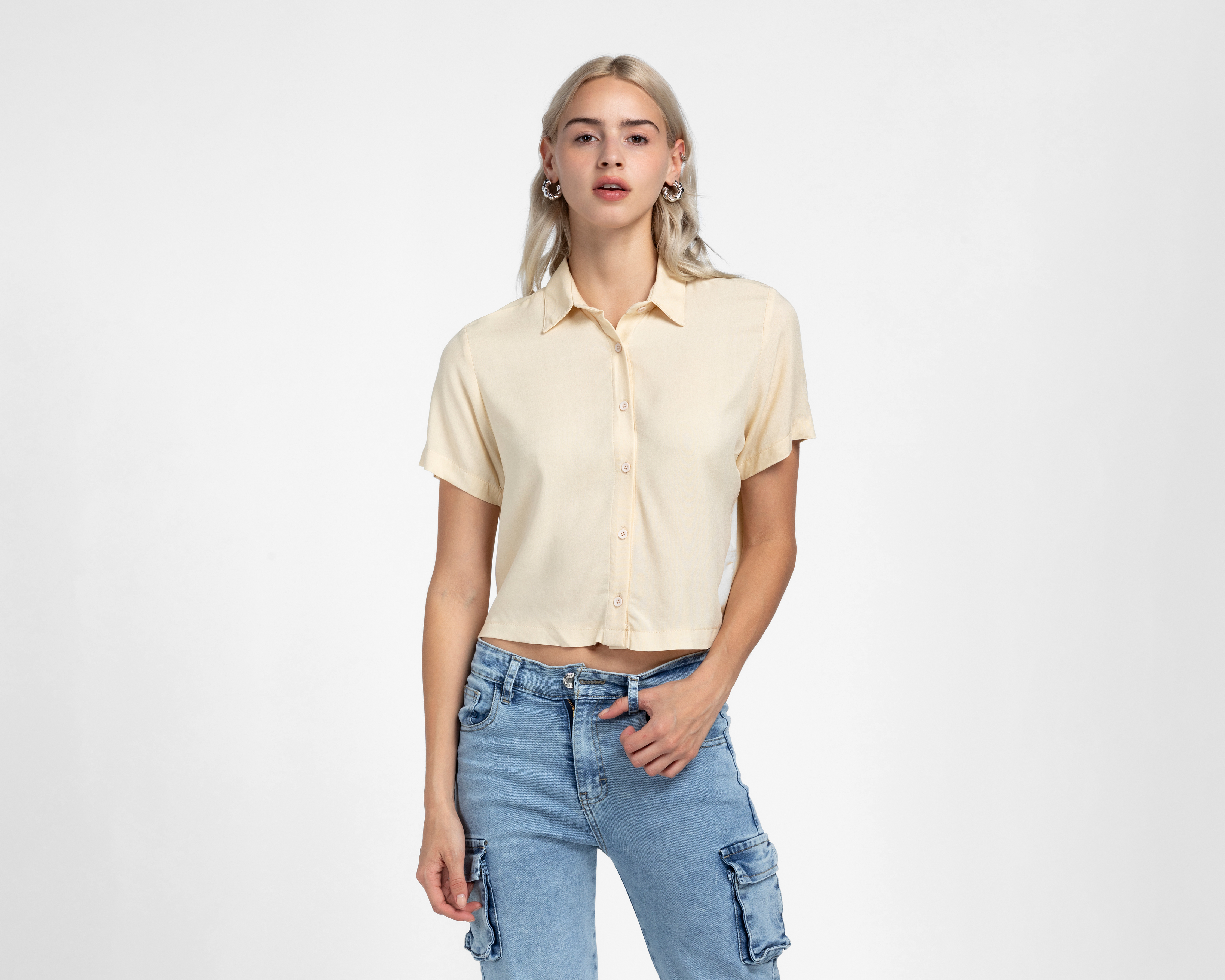 Foto 2 pulgar | Foto 1 | Blusa Beige Refill para Mujer