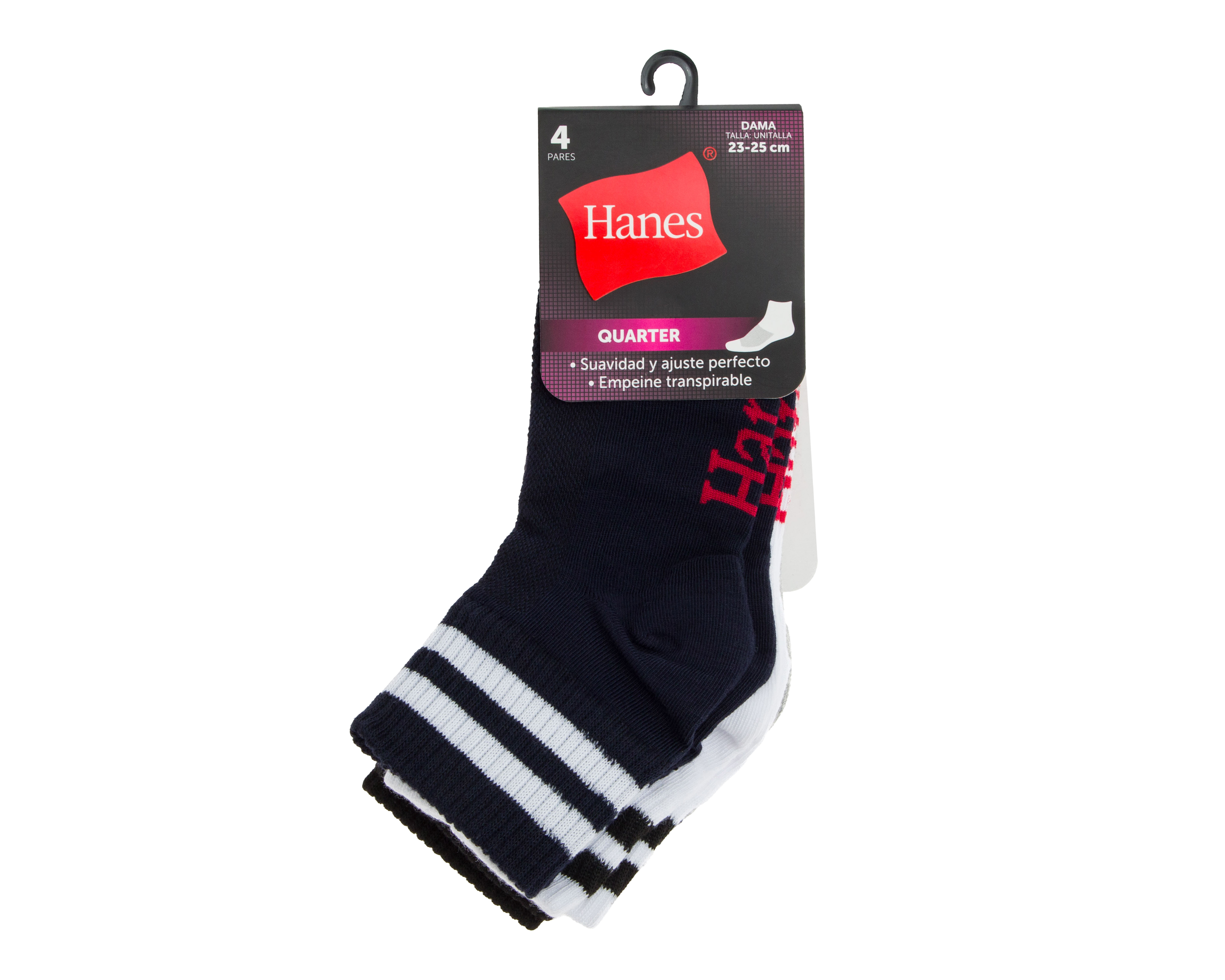 Foto 4 pulgar | Foto 3 | Calcetas Deportivas Hanes para Mujer 4 Pares