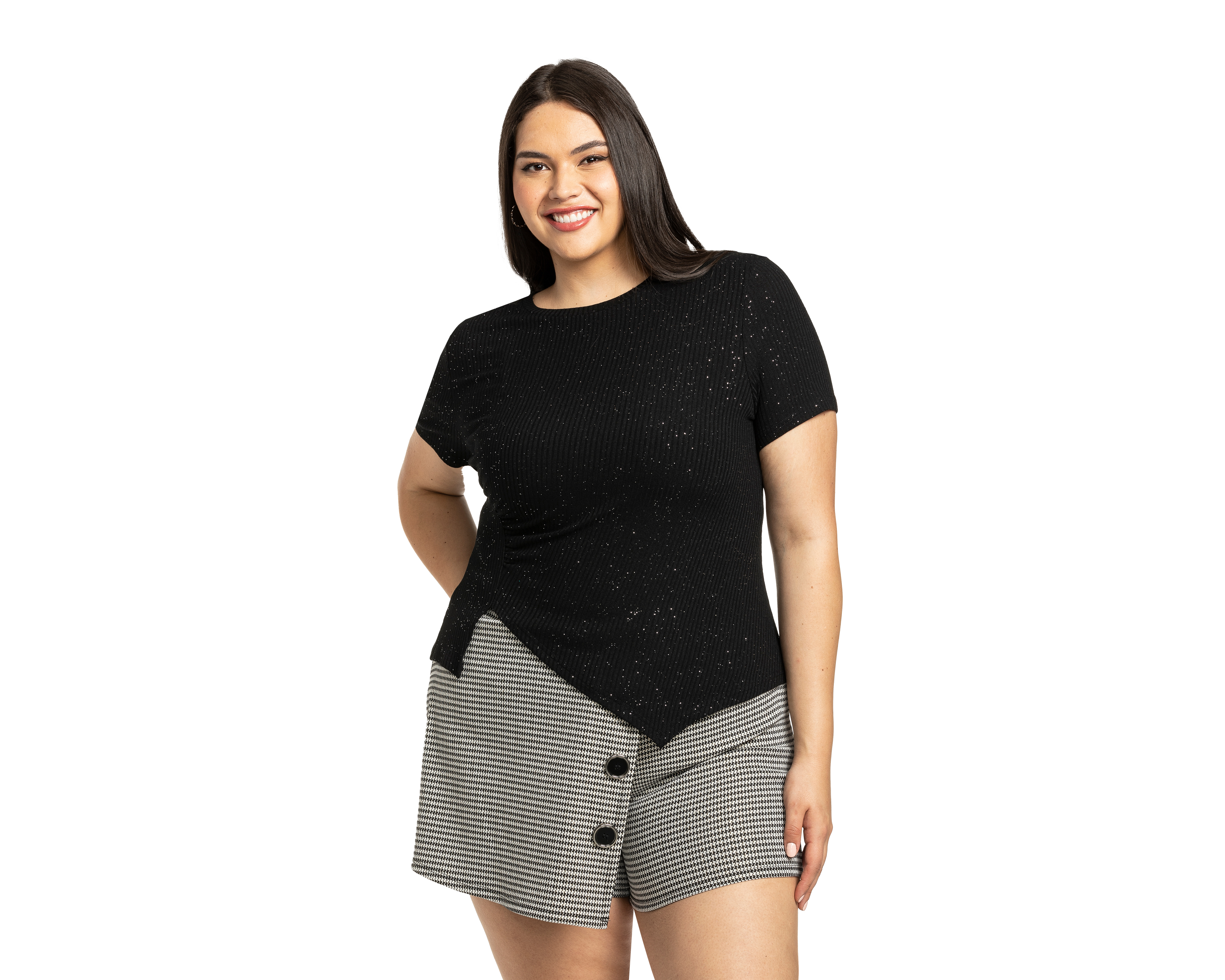 Foto 4 pulgar | Foto 2 | Playera Jennifer Lopez Manga Corta con Brillos