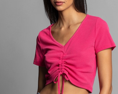 Foto 8 | Foto 7 | Blusa Thinner Manga Corta con Cuello V