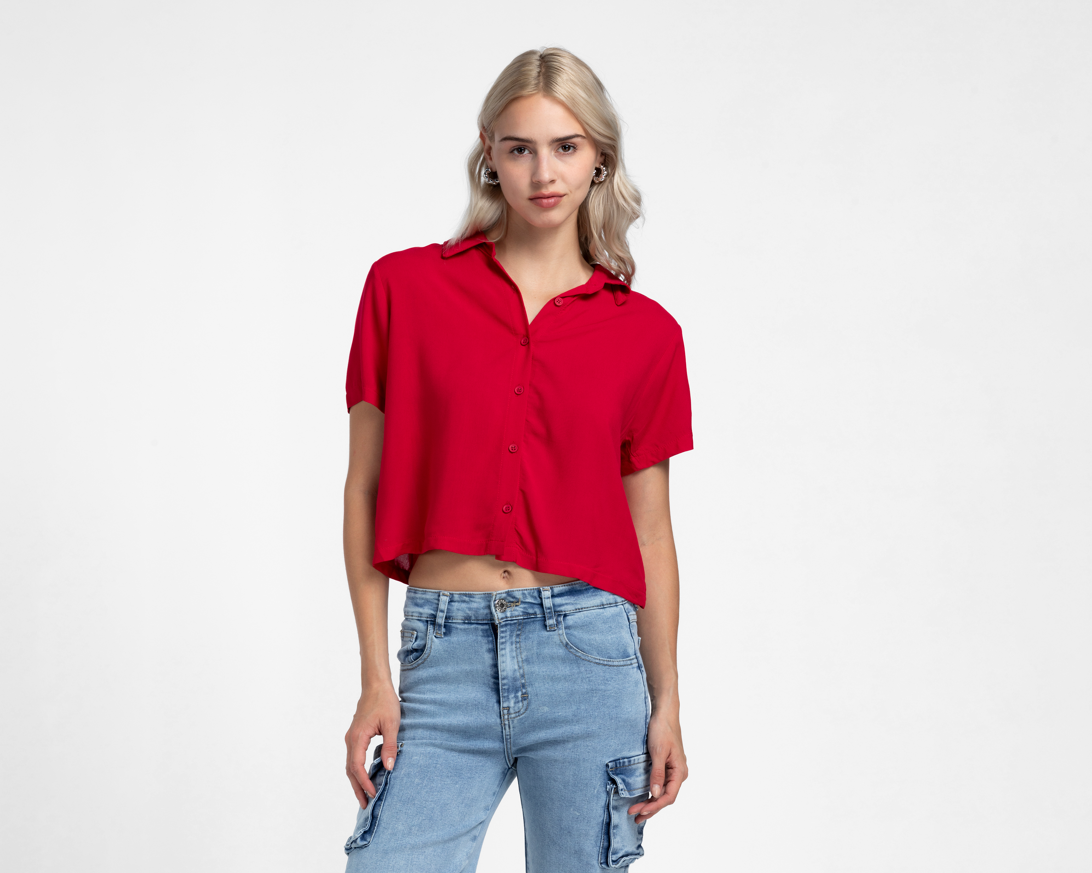 Foto 2 pulgar | Foto 1 | Blusa Roja Refill para Mujer