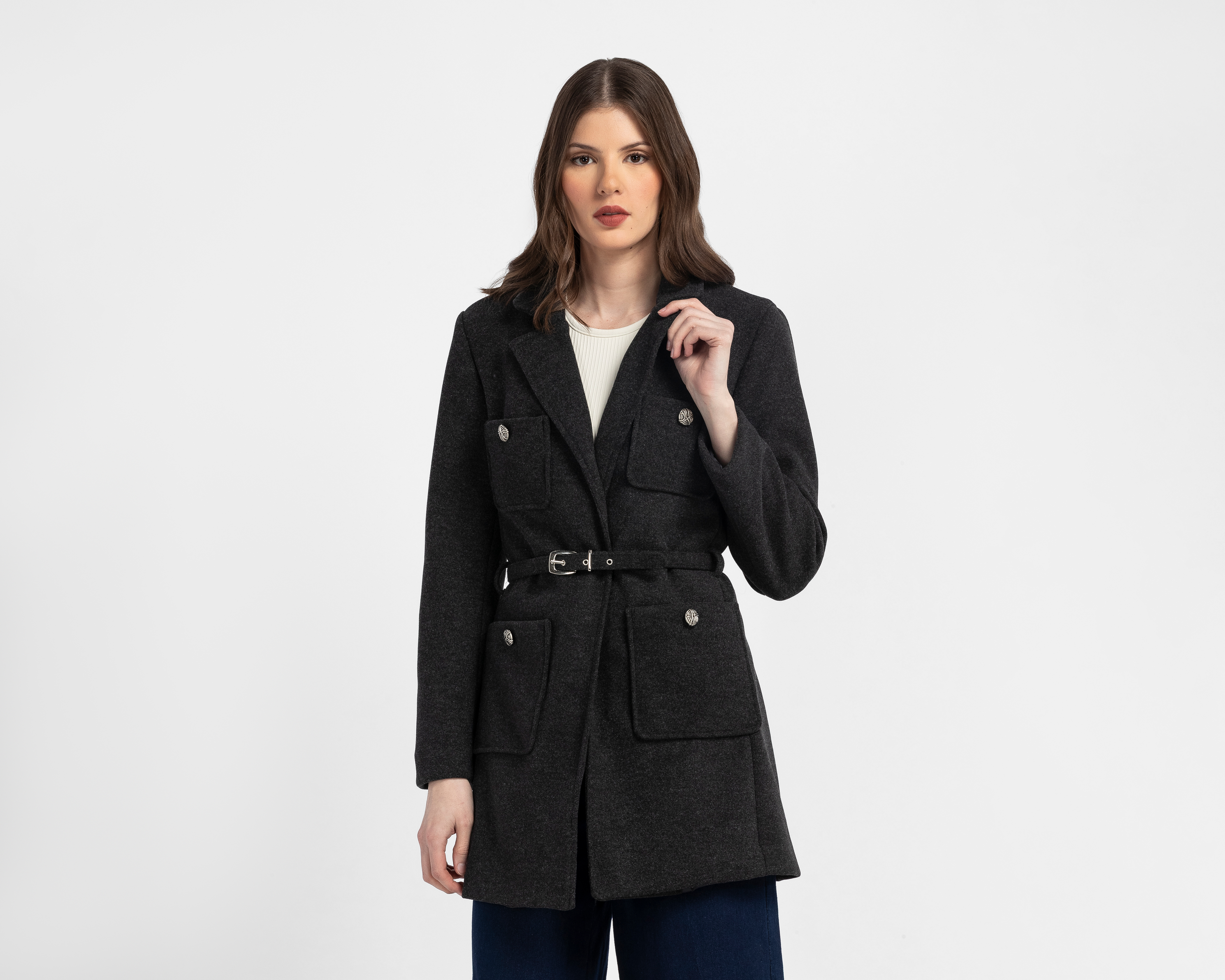 Foto 2 pulgar | Foto 1 | Abrigo con Cinturón Alexis para Mujer