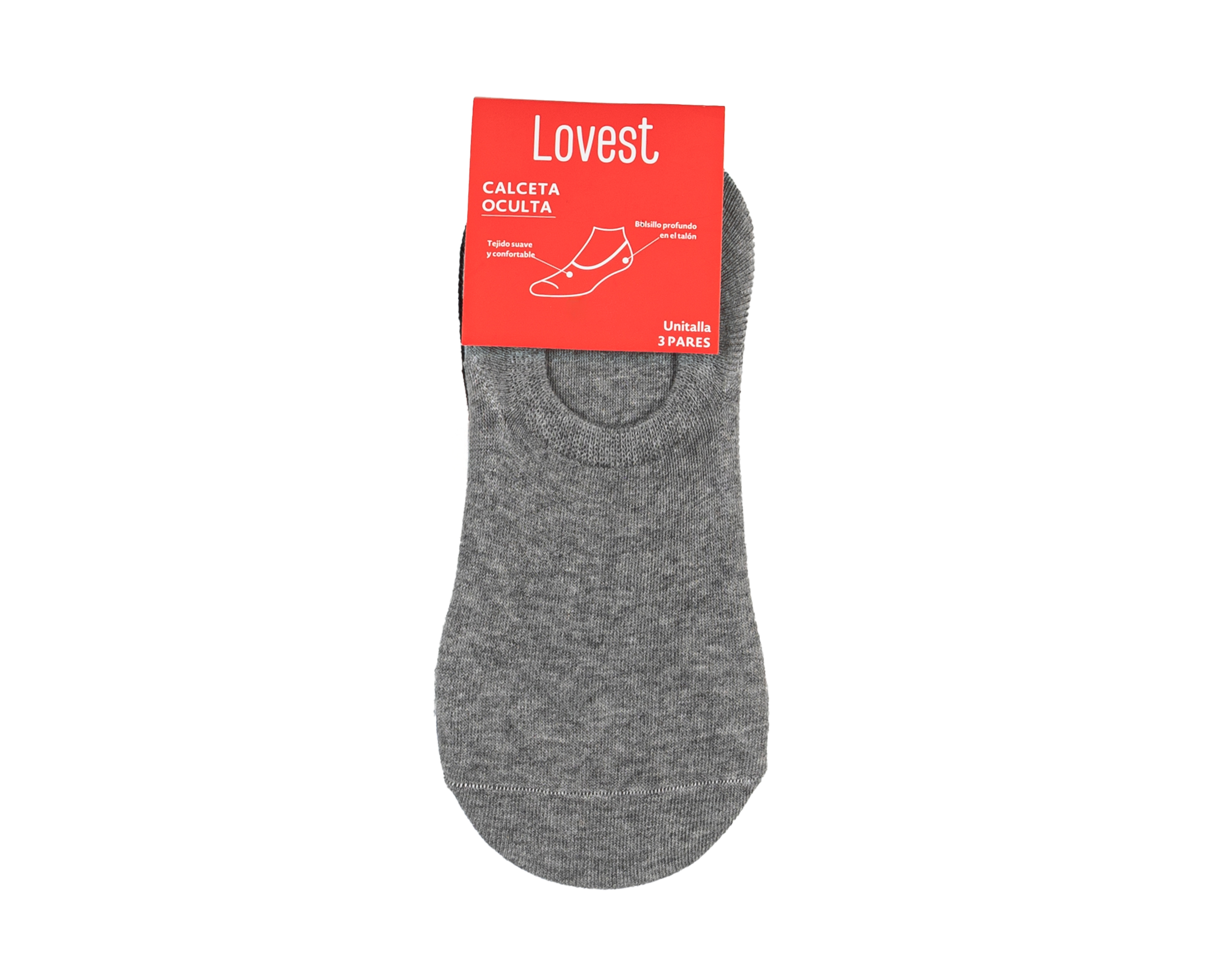 Foto 4 pulgar | Foto 3 | Calcetas Invisibles Lovest para Mujer 3 Pares