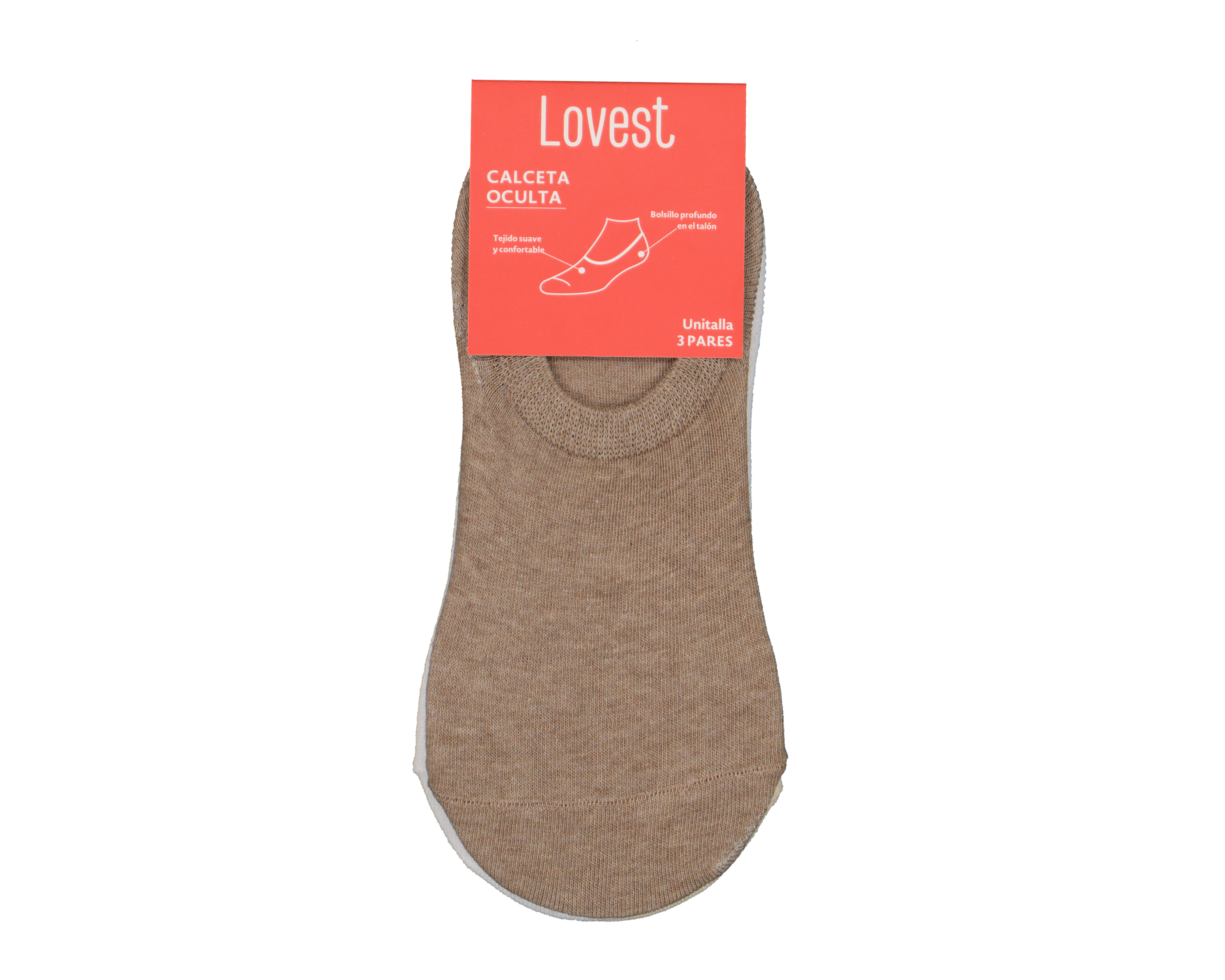 Foto 4 pulgar | Foto 3 | Calcetas Invisibles Lovest para Mujer 3 Pares