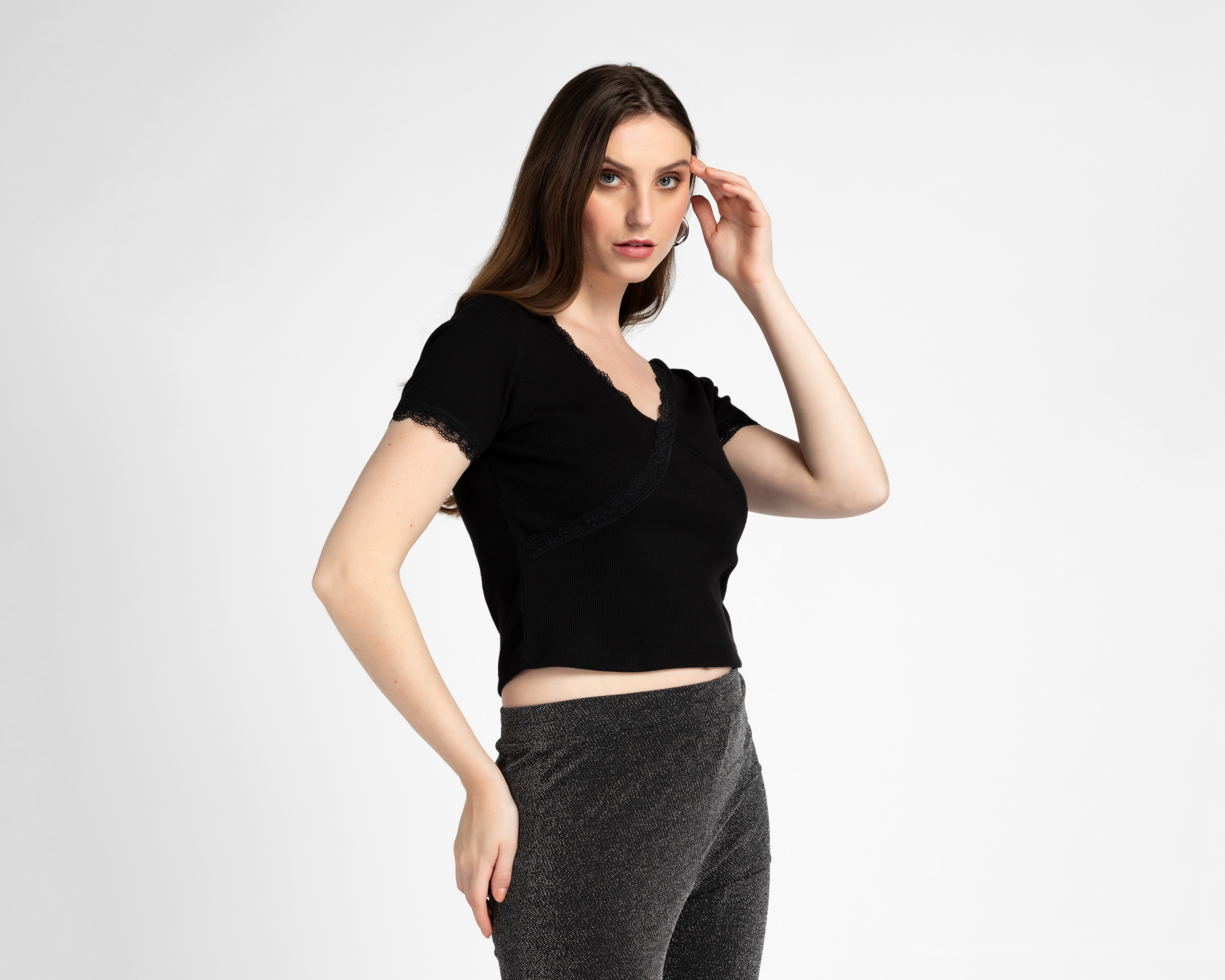 Foto 2 pulgar | Foto 1 | Playera Sahara con Encaje para Mujer