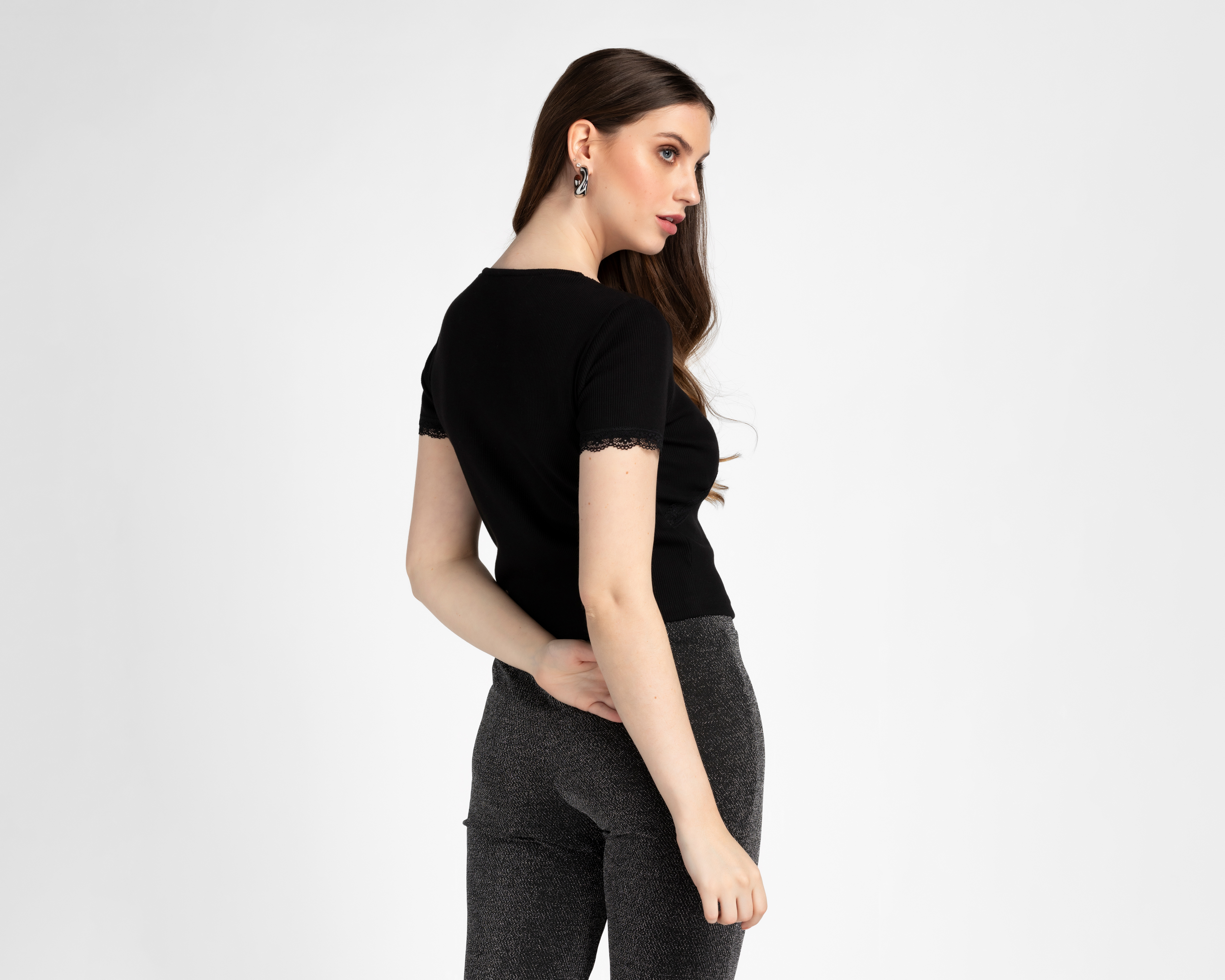 Foto 4 pulgar | Foto 3 | Playera Sahara con Encaje para Mujer