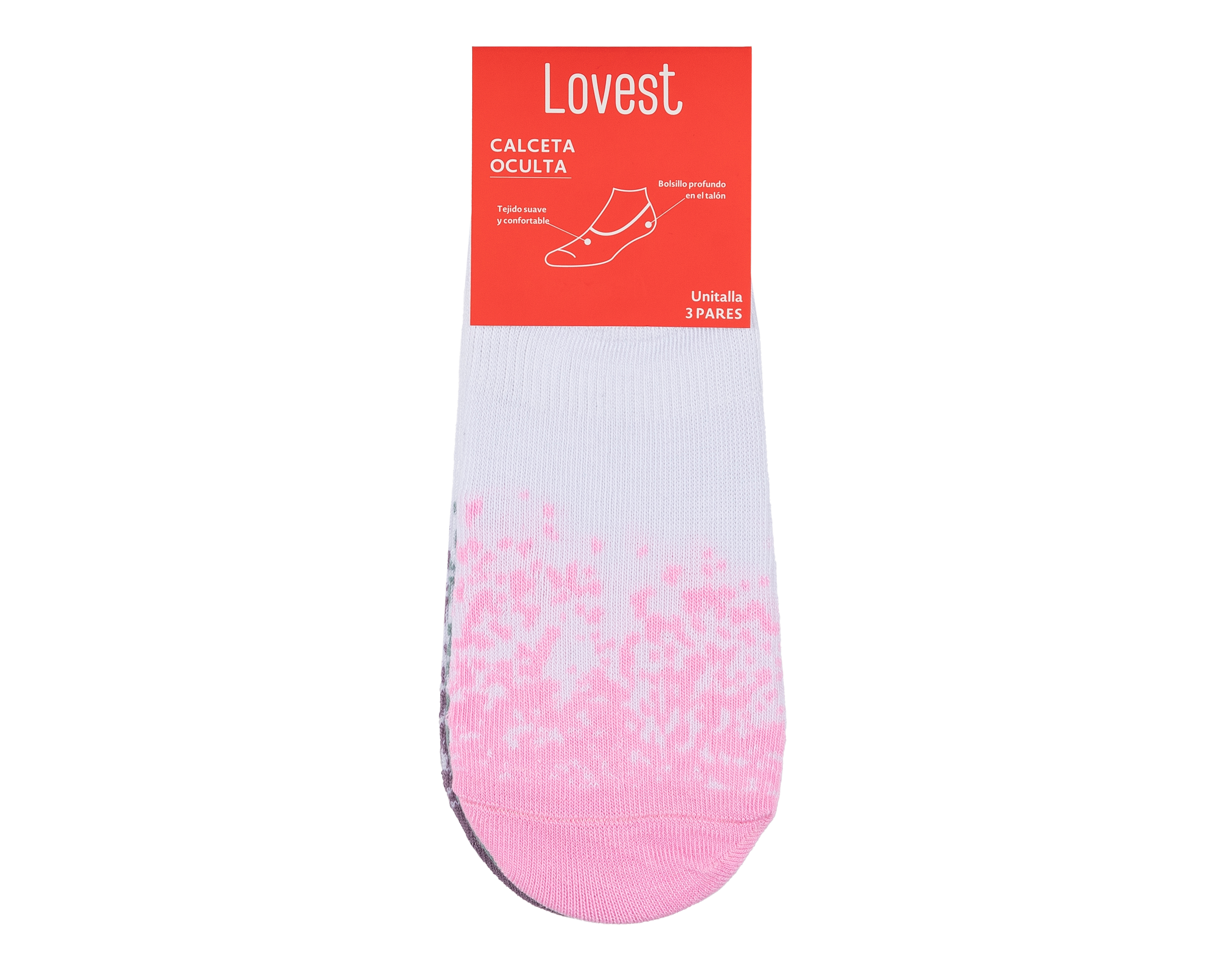 Foto 4 pulgar | Foto 3 | Calcetas Invisibles Lovest para Mujer 3 Pares