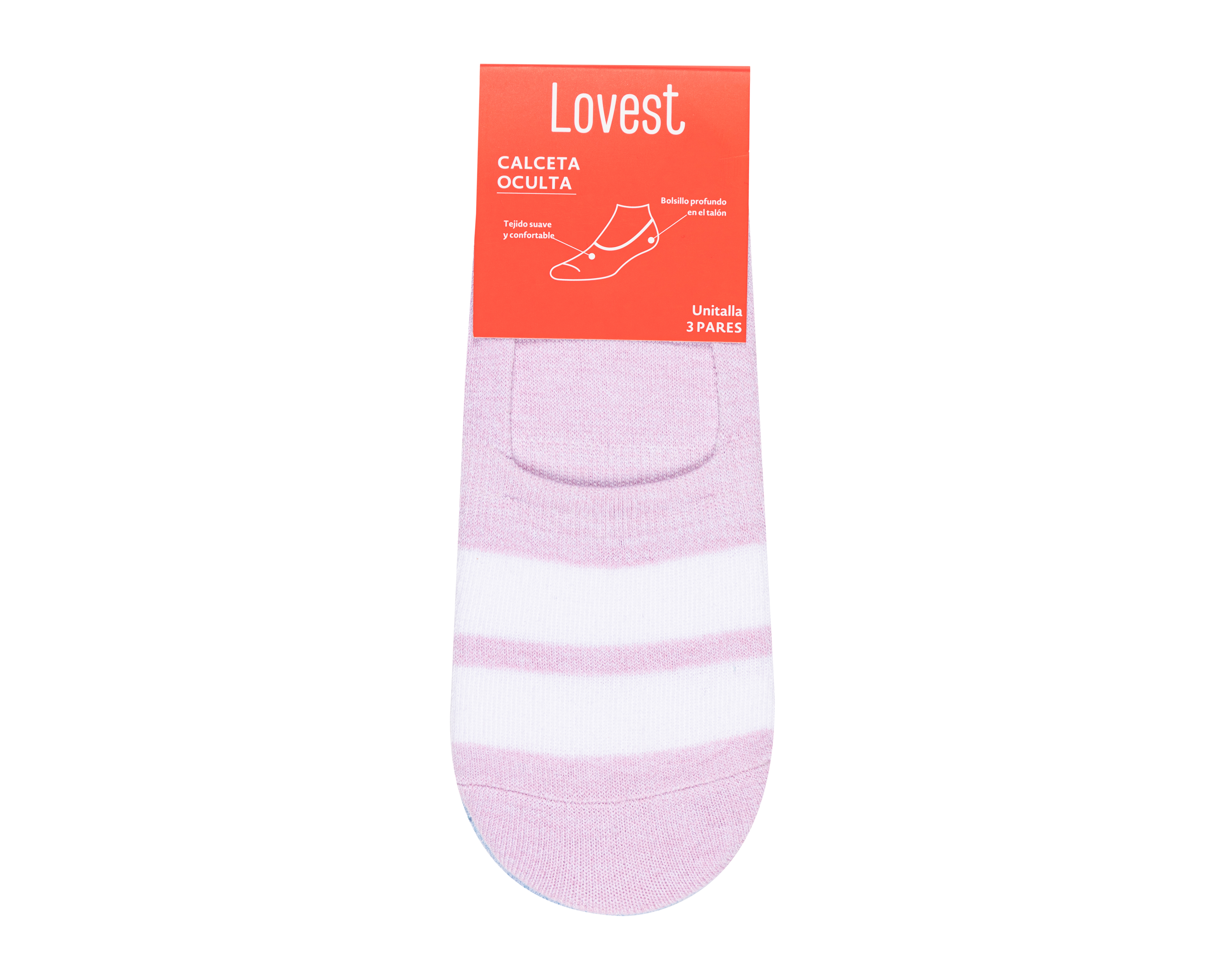Foto 7 pulgar | Foto 6 | Calcetas Invisibles Lovest para Mujer 3 Pares