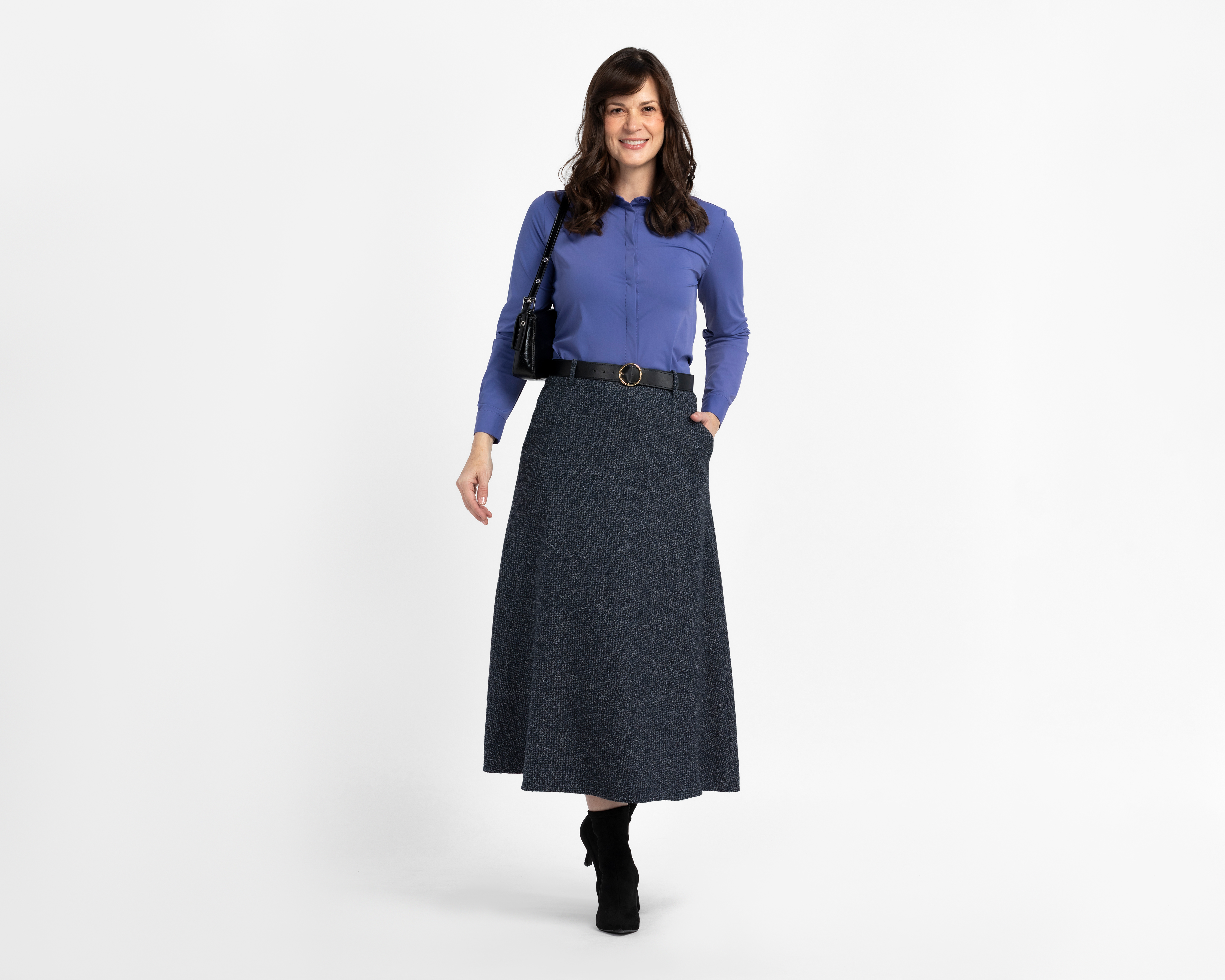 Foto 3 pulgar | Foto 2 | Falda Larga Alexis Gris para Mujer