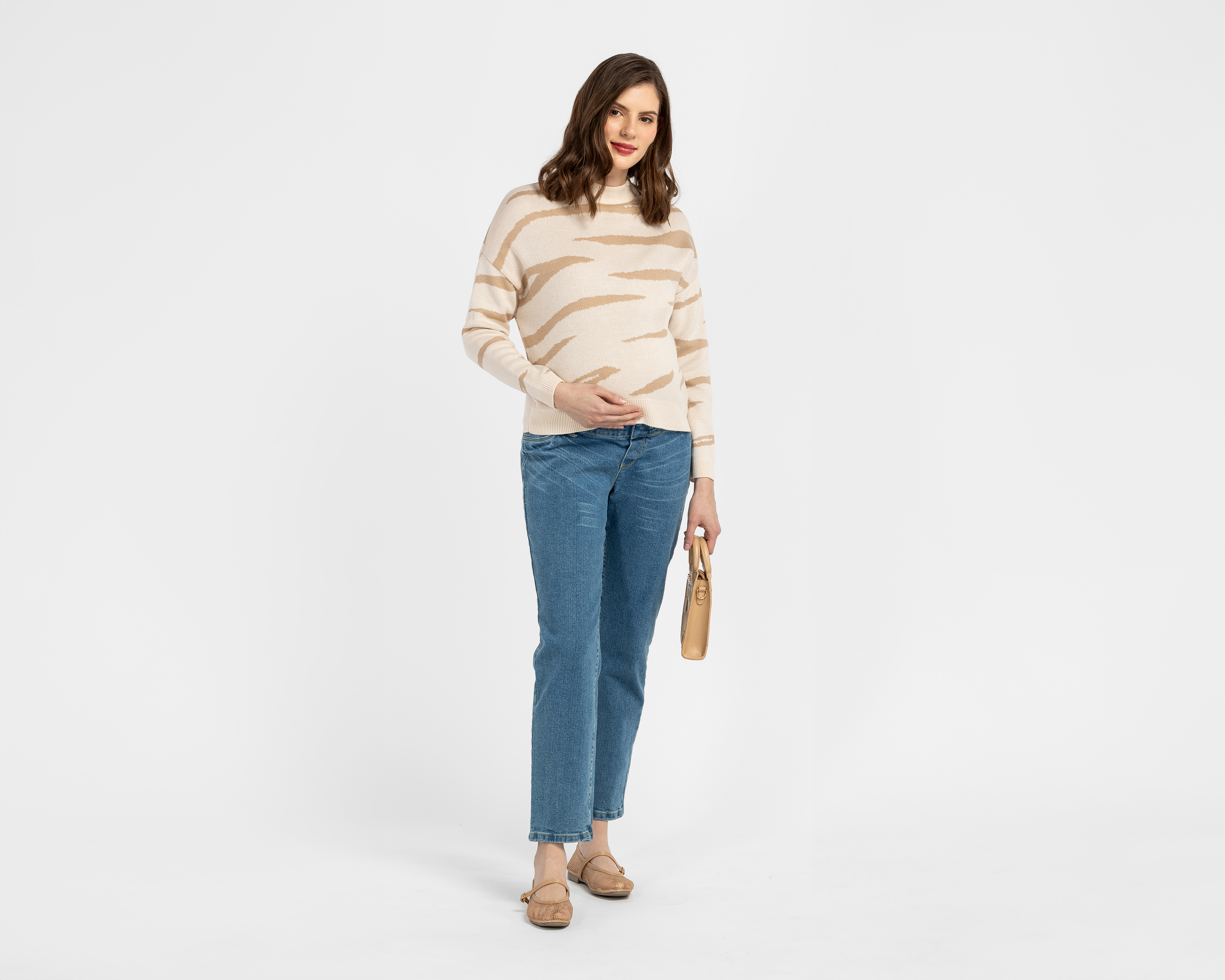 Foto 3 pulgar | Foto 2 | Pantalón de Maternidad Azul Mamá Bella